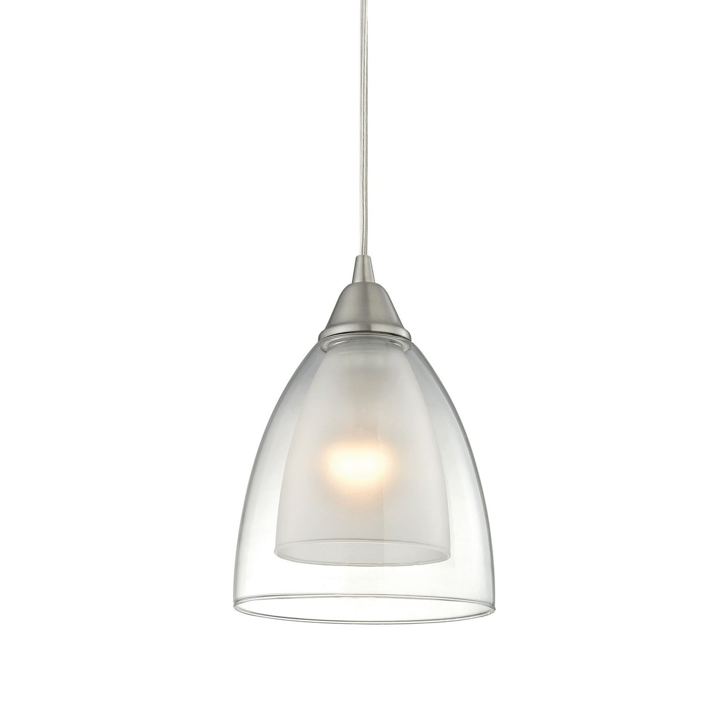 ELK Home - 10464/1 - One Light Mini Pendant - Layers - Satin Nickel