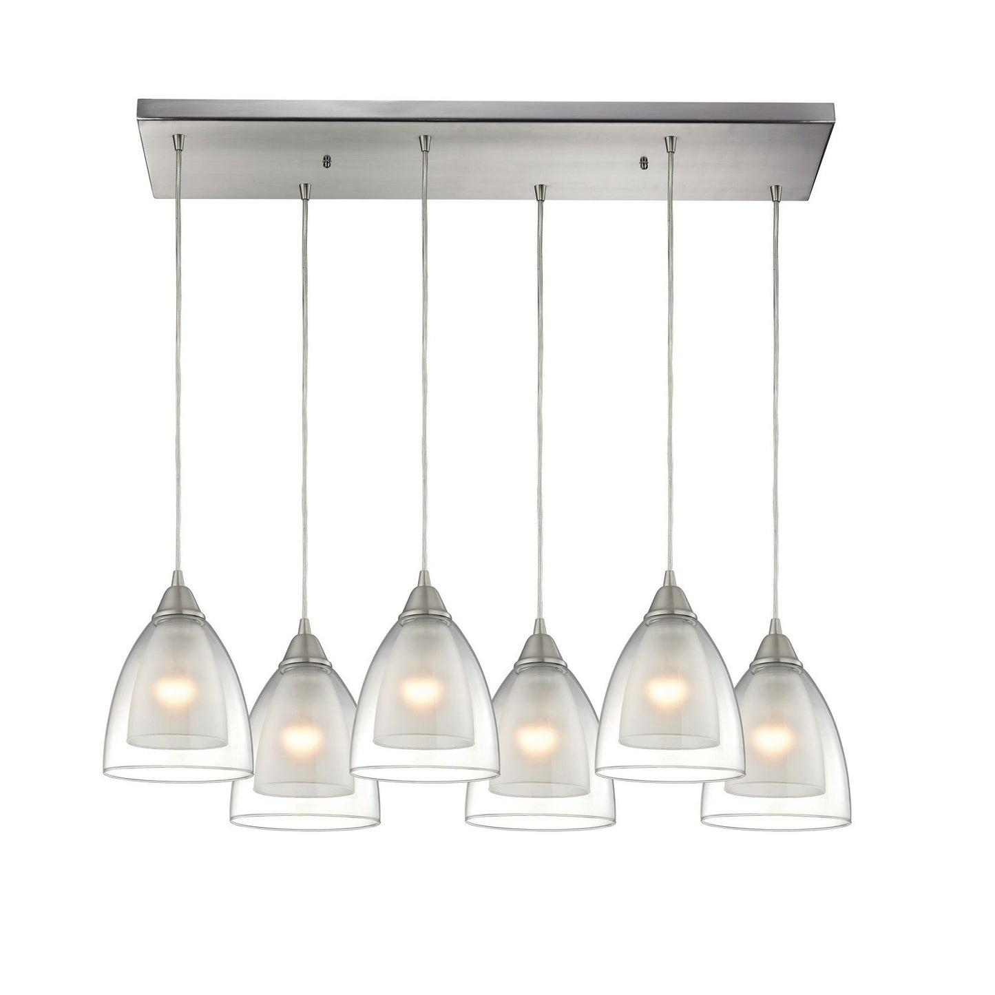 ELK Home - 10464/6RC - Six Light Pendant - Layers - Satin Nickel