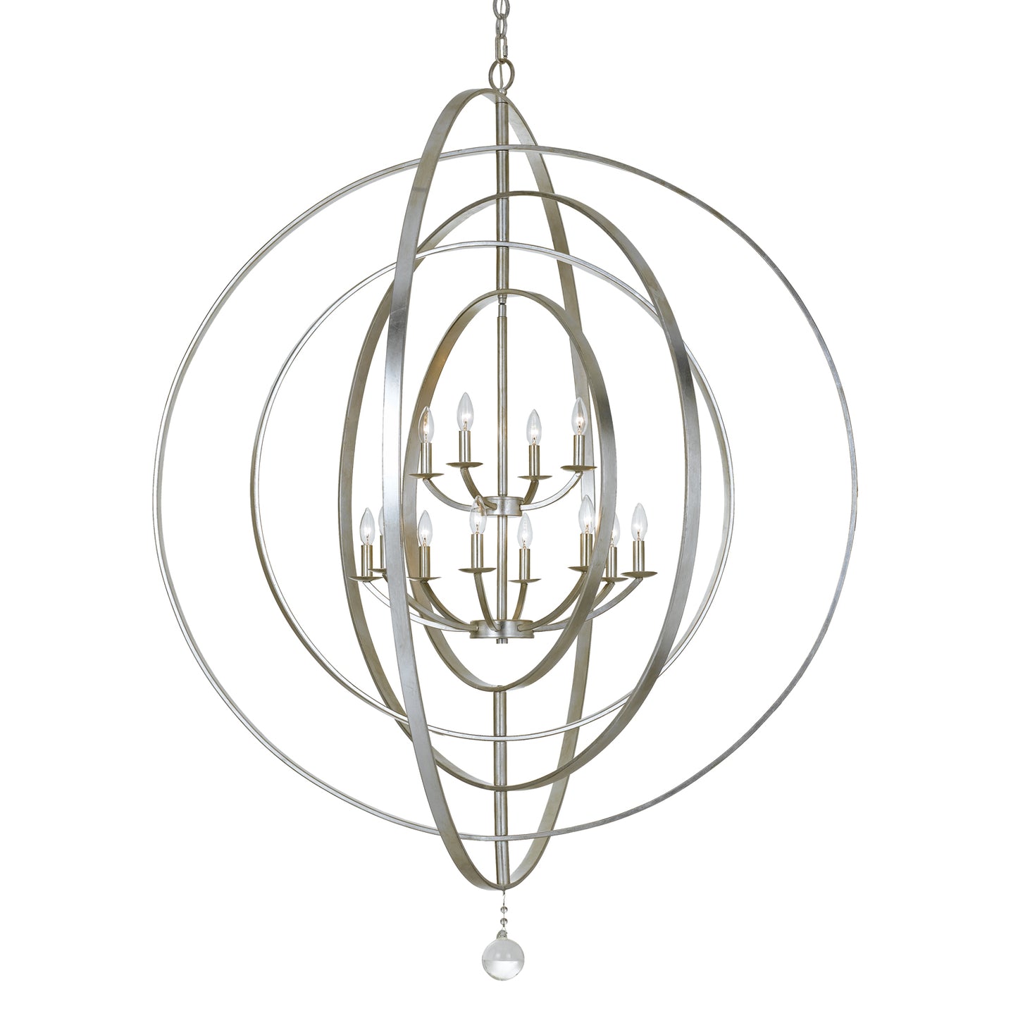 Crystorama - 590-SA - 12 Light Chandelier - Luna - Antique Silver