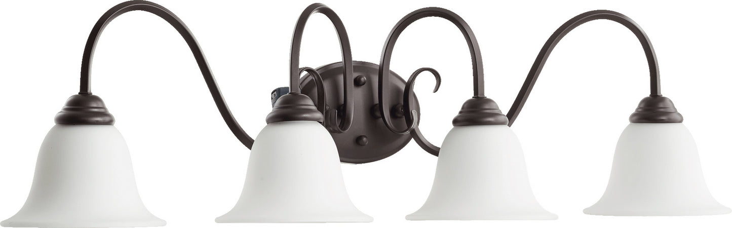 Quorum - 5110-4-186 - Four Light Vanity - Spencer - Oiled Bronze w/ Satin Opal