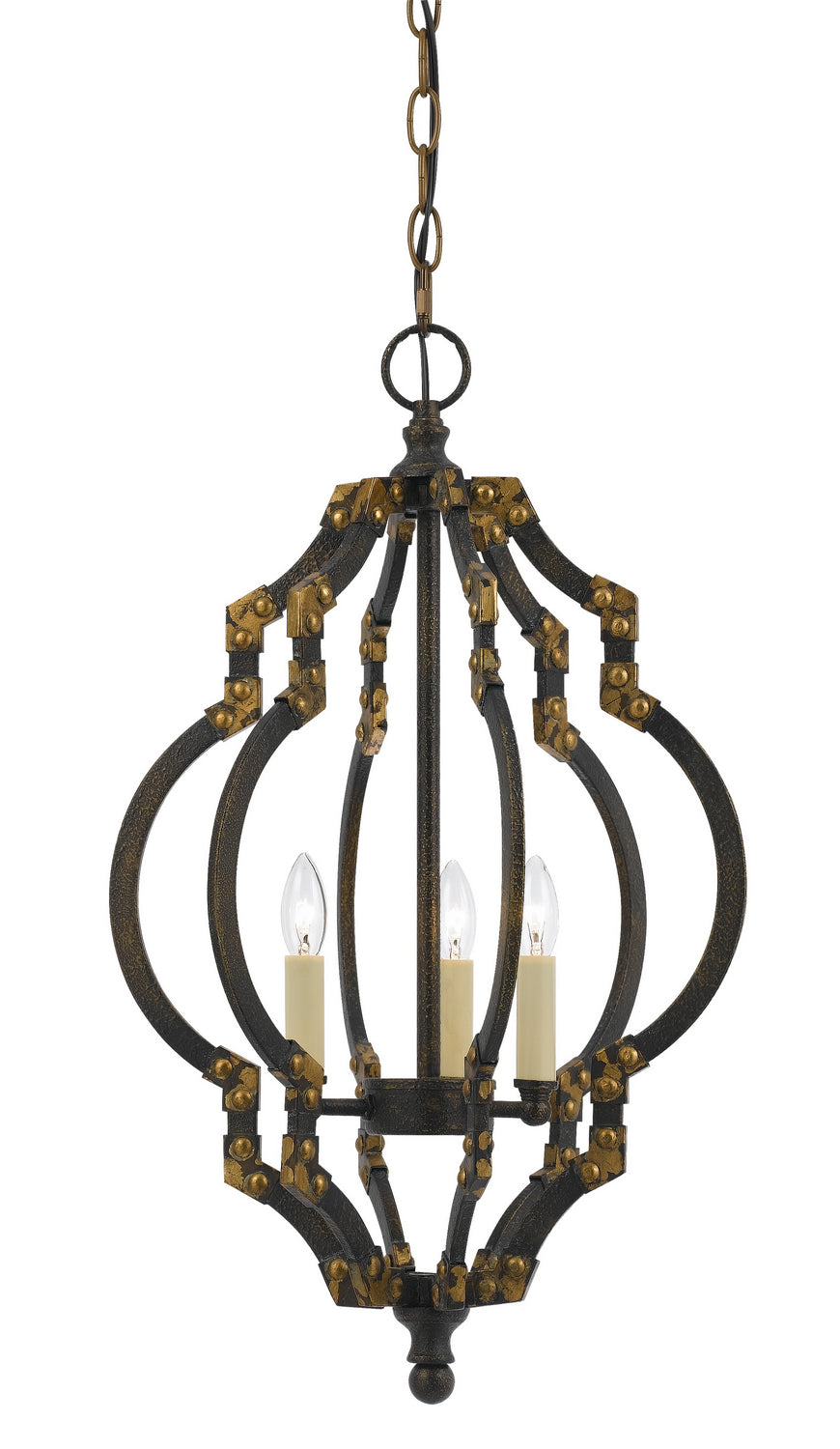 Cal Lighting - FX-3593-3 - Three Light Pendant - HOWELL - Irontiqued gold