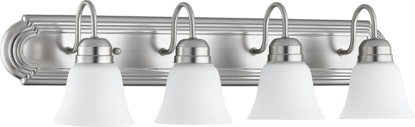 Quorum - 5094-4-65 - Four Light Vanity - 5094 Vanities - Satin Nickel w/ Satin Opal