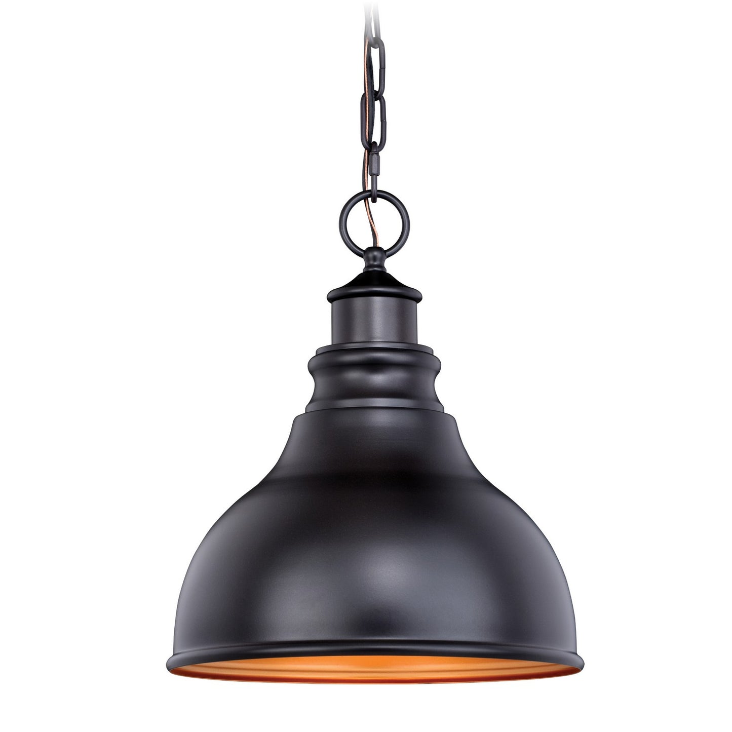 Vaxcel - T0317 - One Light Outdoor Pendant - Delano - Oil Burnished Bronze and Light Gold