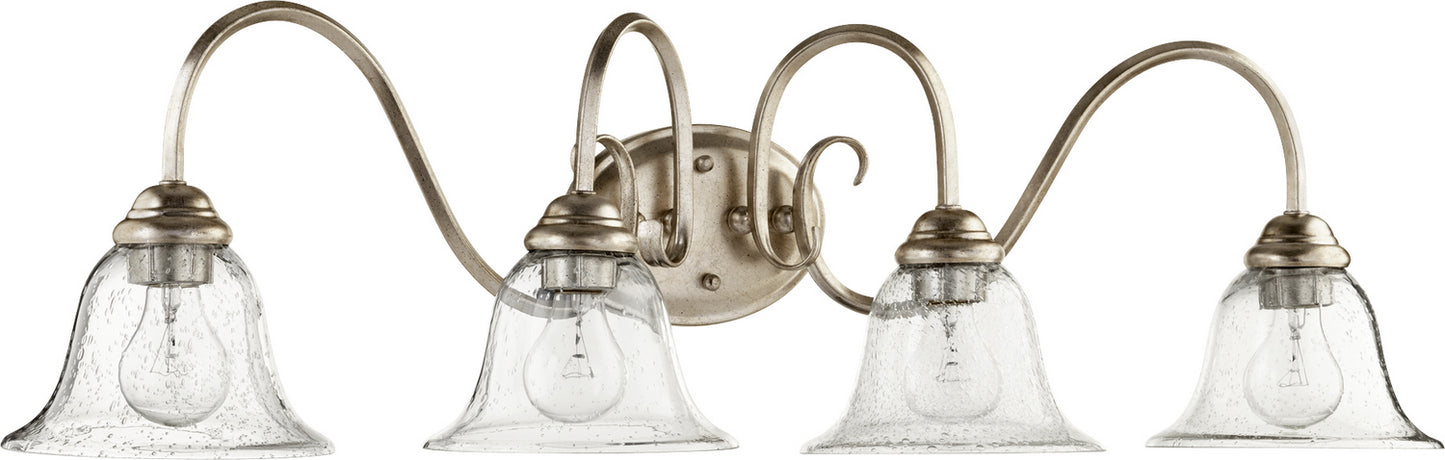 Quorum - 5110-4-60 - Four Light Vanity - Spencer - Aged Silver Leaf w/ Clear/Seeded