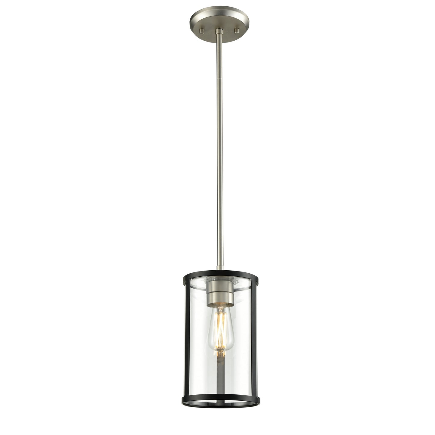 DVI Lighting - DVP25421BN/GR-CL - One Light Pendant - Downtown - Buffed Nickel And Graphite With Clear Glass
