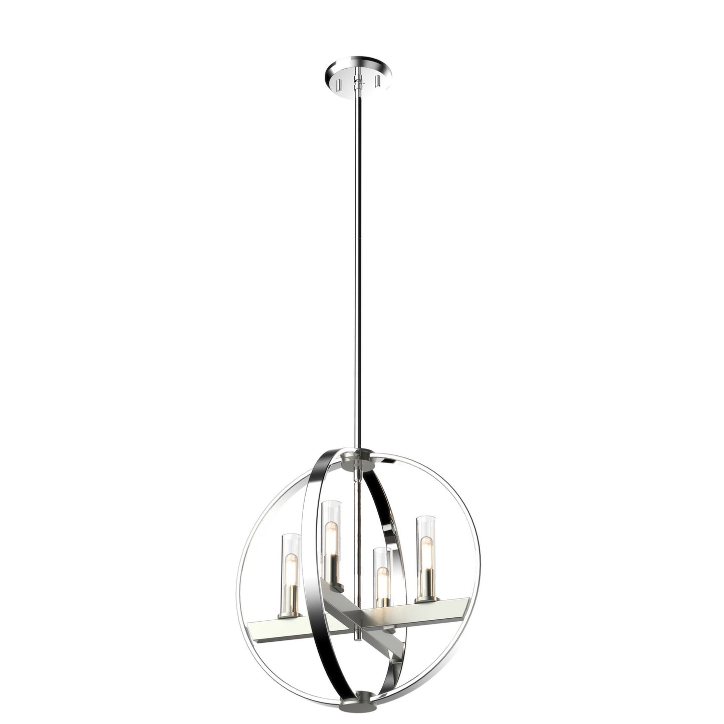 DVI Lighting - DVP28848CH/SN-CL - Four Light Pendant - Mont Royal - Chrome And Satin Nickel With Clear Glass