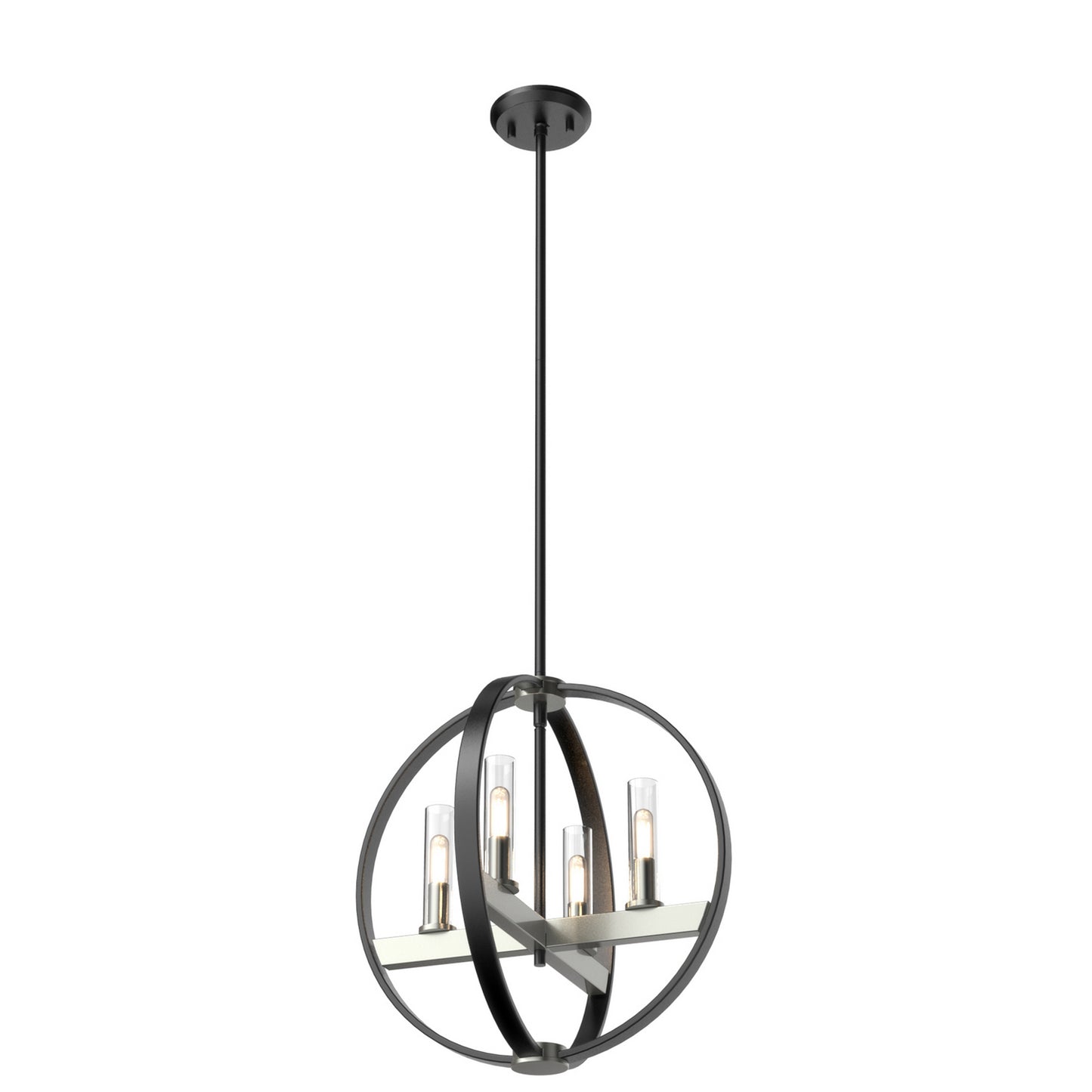 DVI Lighting - DVP28848SN/GR-CL - Four Light Pendant - Mont Royal - Satin Nickel And Graphite With Clear Glass
