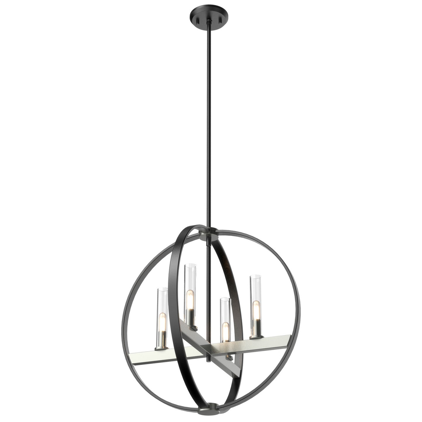 DVI Lighting - DVP28849SN/GR-CL - Four Light Pendant - Mont Royal - Satin Nickel And Graphite With Clear Glass