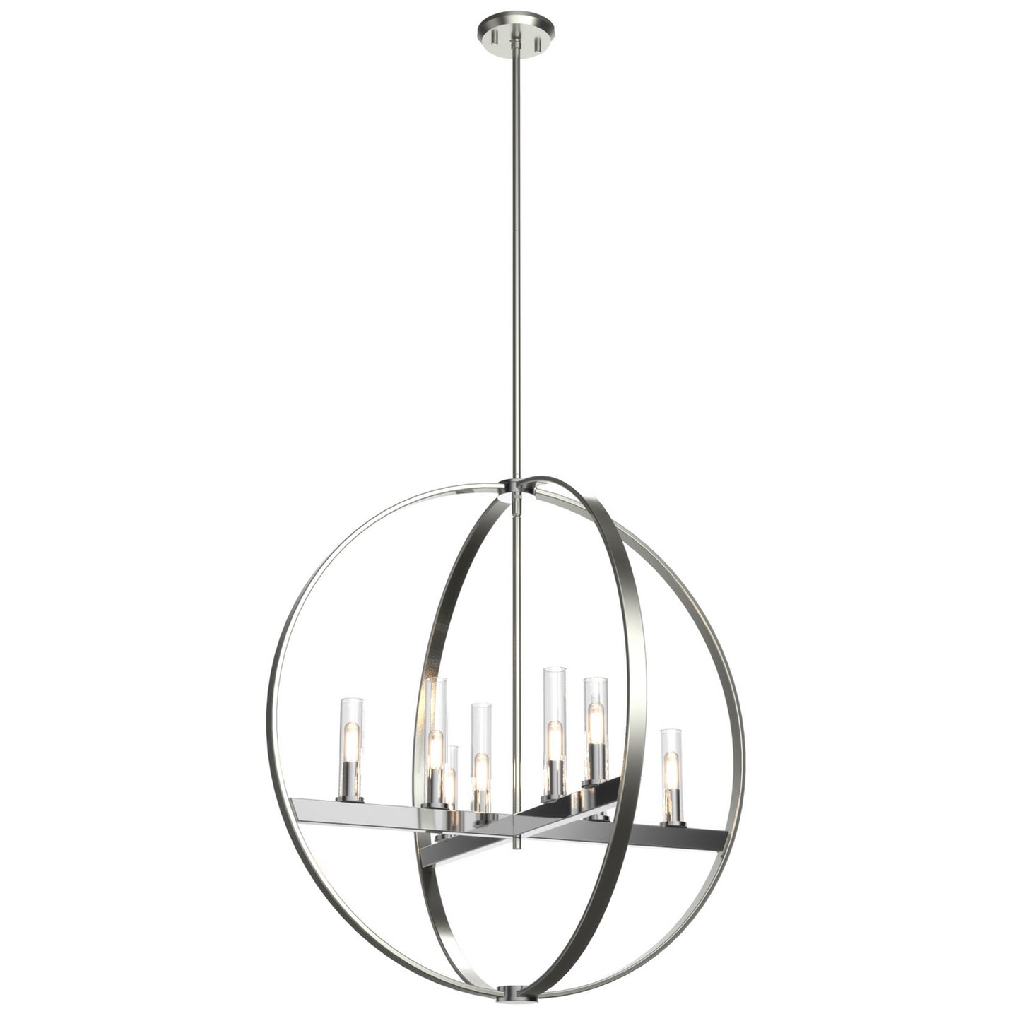 DVI Lighting - DVP28850CH/SN-CL - Eight Light Pendant - Mont Royal - Chrome And Satin Nickel With Clear Glass