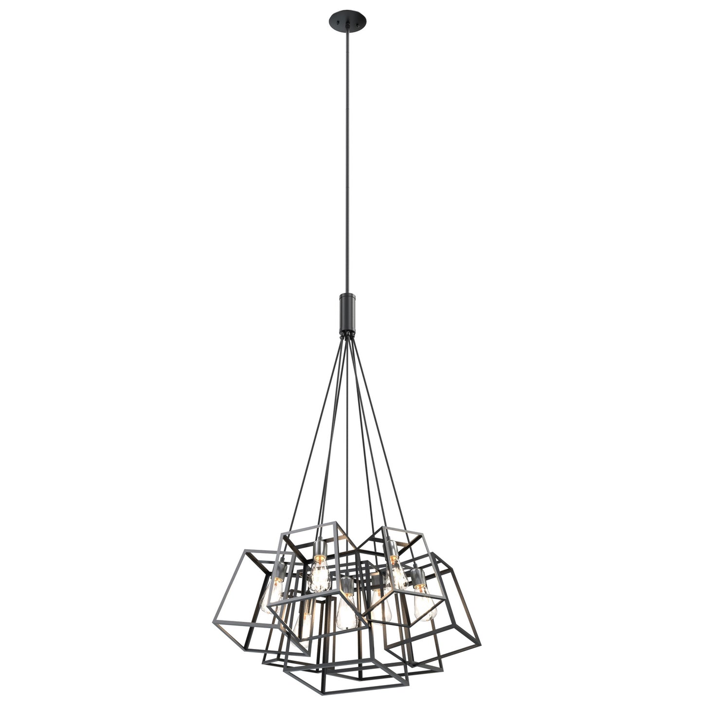 DVI Lighting - DVP29057BN/GR - Seven Light Pendant - Cape Breton - Buffed Nickel And Graphite