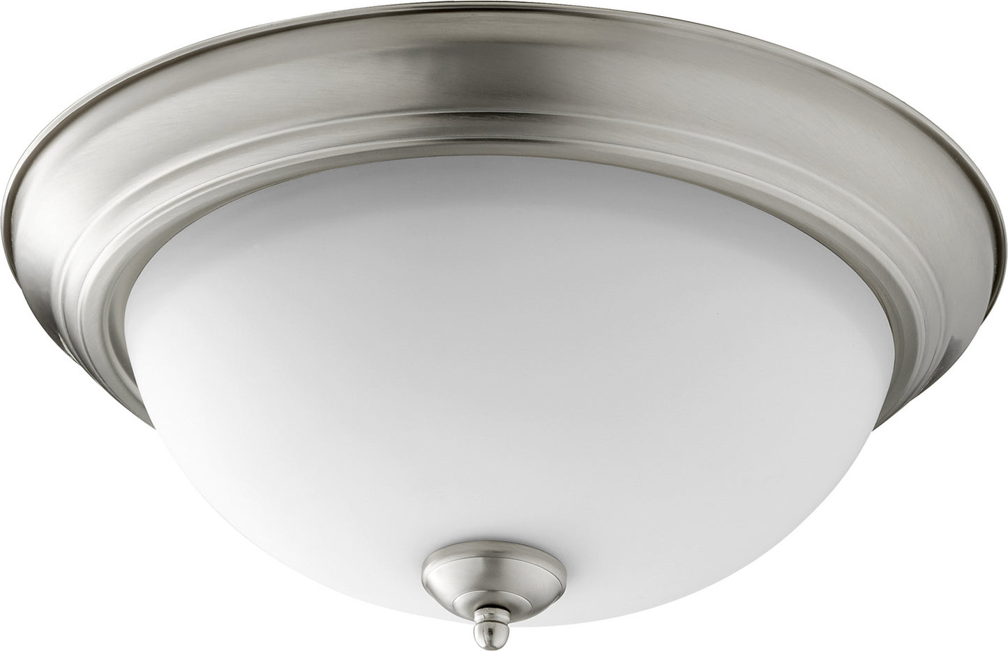 Quorum - 3063-15-65 - Three Light Ceiling Mount - 3063 Ceiling Mounts - Satin Nickel w/ Satin Opal