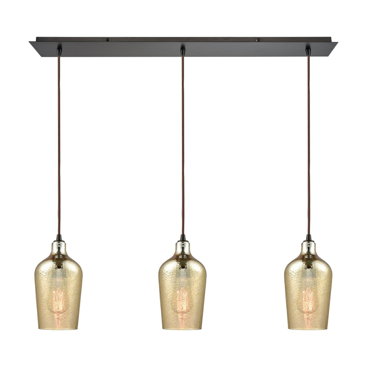 ELK Home - 10840/3LP - Three Light Pendant - Hammered Glass - Oil Rubbed Bronze