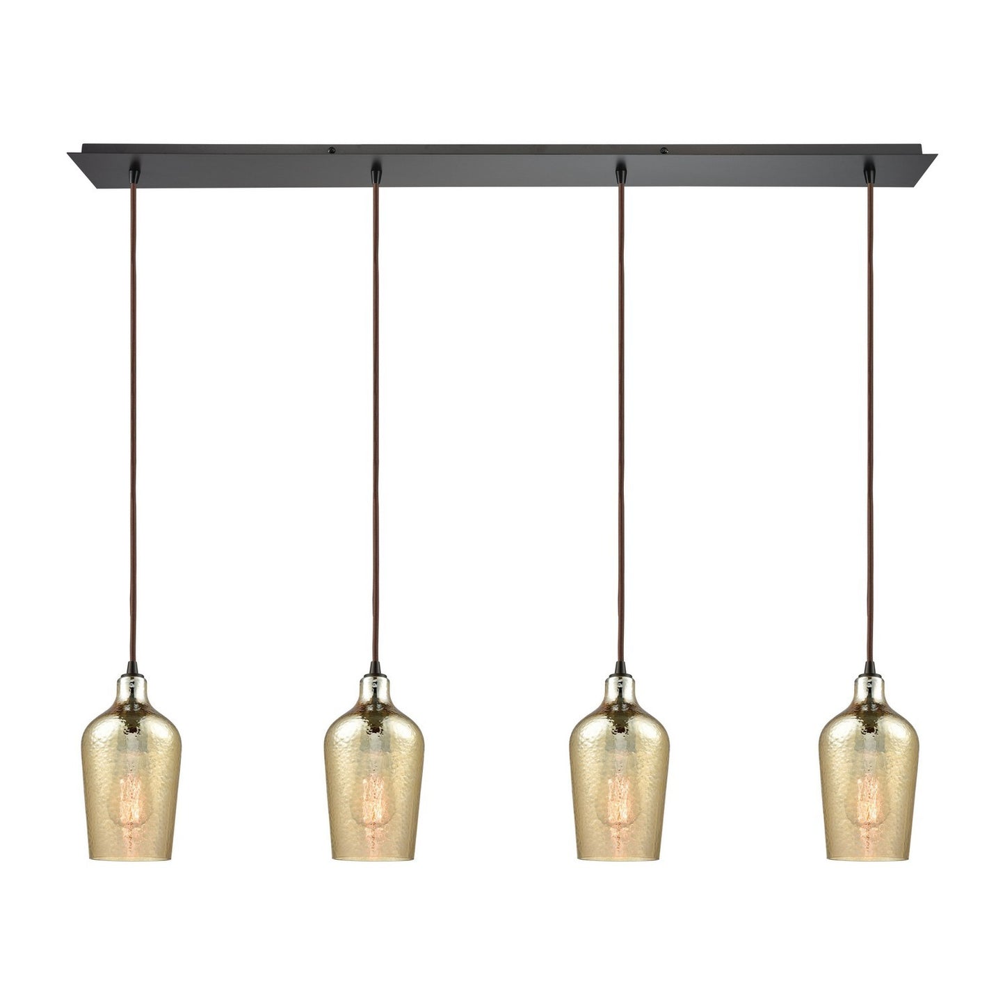 ELK Home - 10840/4LP - Four Light Pendant - Hammered Glass - Oil Rubbed Bronze