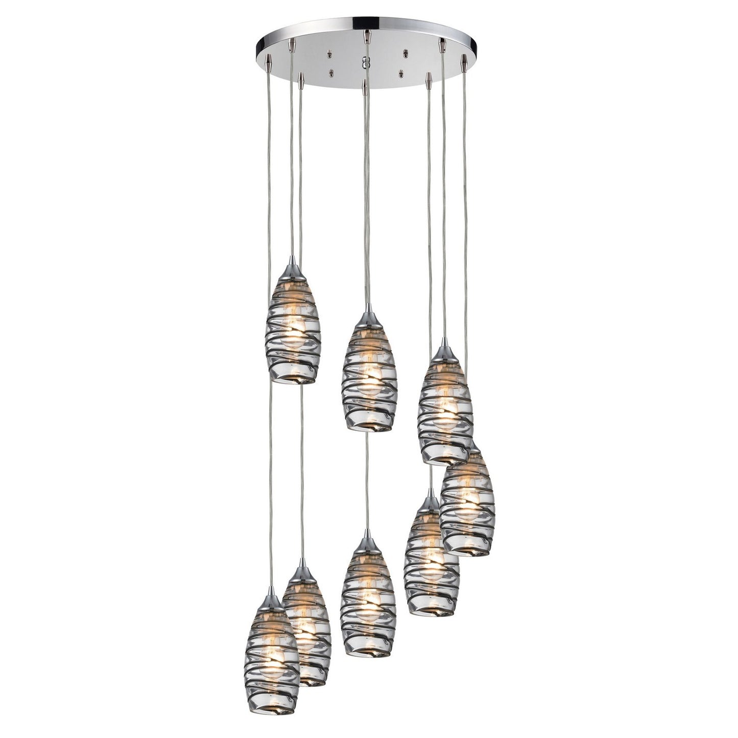 ELK Home - 31338/8R-VINW - Eight Light Pendant - Twister - Polished Chrome