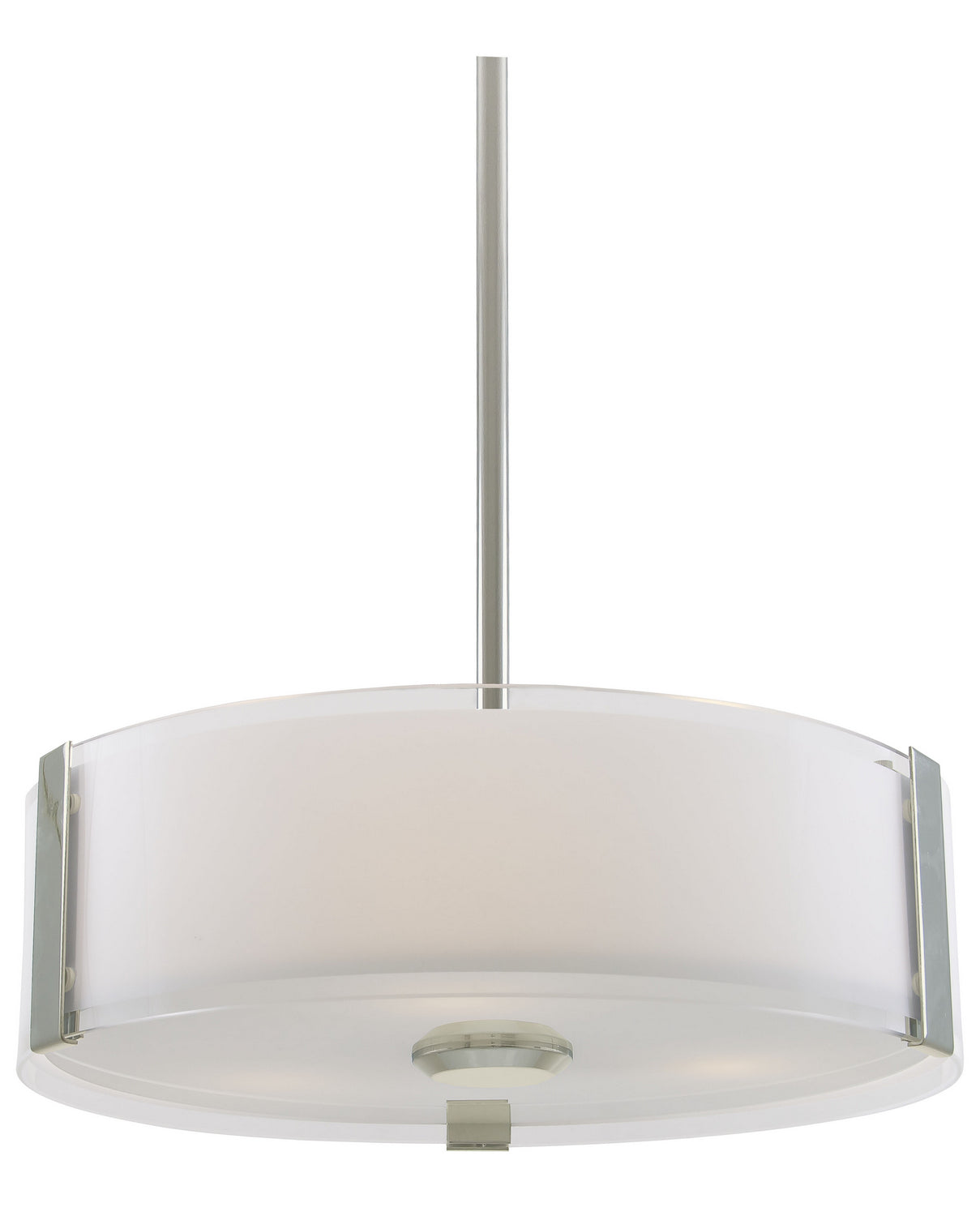 DVI Lighting - DVP14506SN-SSOP - Three Light Pendant - Zurich - Satin Nickel With Silk Screened Opal Glass