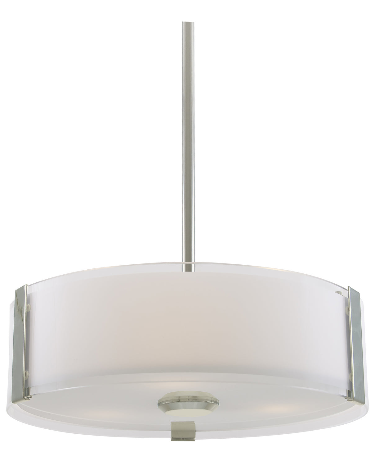DVI Lighting - DVP14508SN-SSOP - Three Light Pendant - Zurich - Satin Nickel With Silk Screened Opal Glass