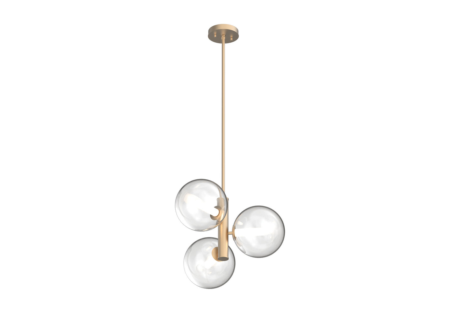 DVI Lighting - DVP27023VBR-CL - Three Light Pendant - Courcelette - Venetian Brass With Clear Glass