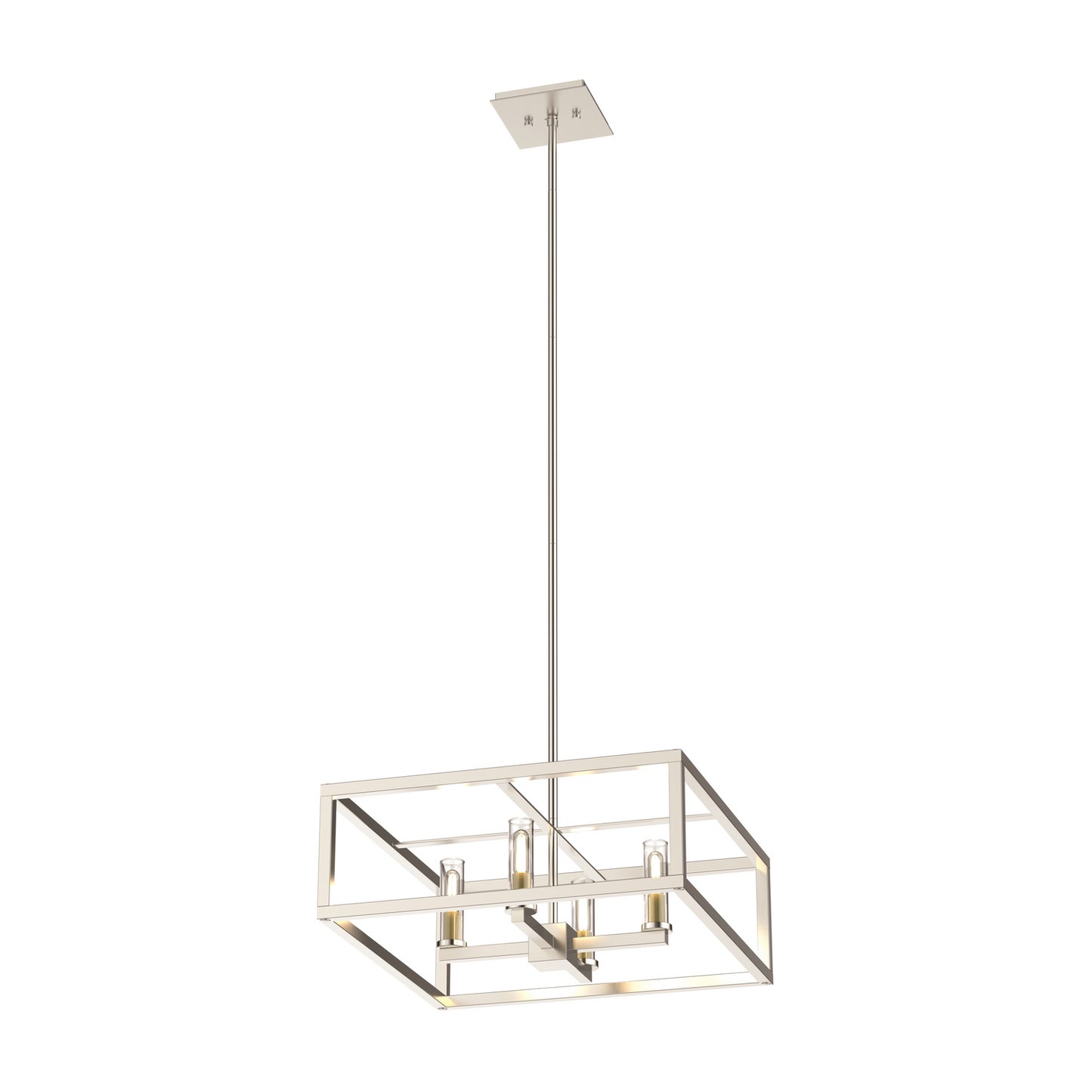 DVI Lighting - DVP28120MF+BN-CL - Four Light Pendant - Sambre - Multiple Finishes And Buffed Nickel With Clear Glass