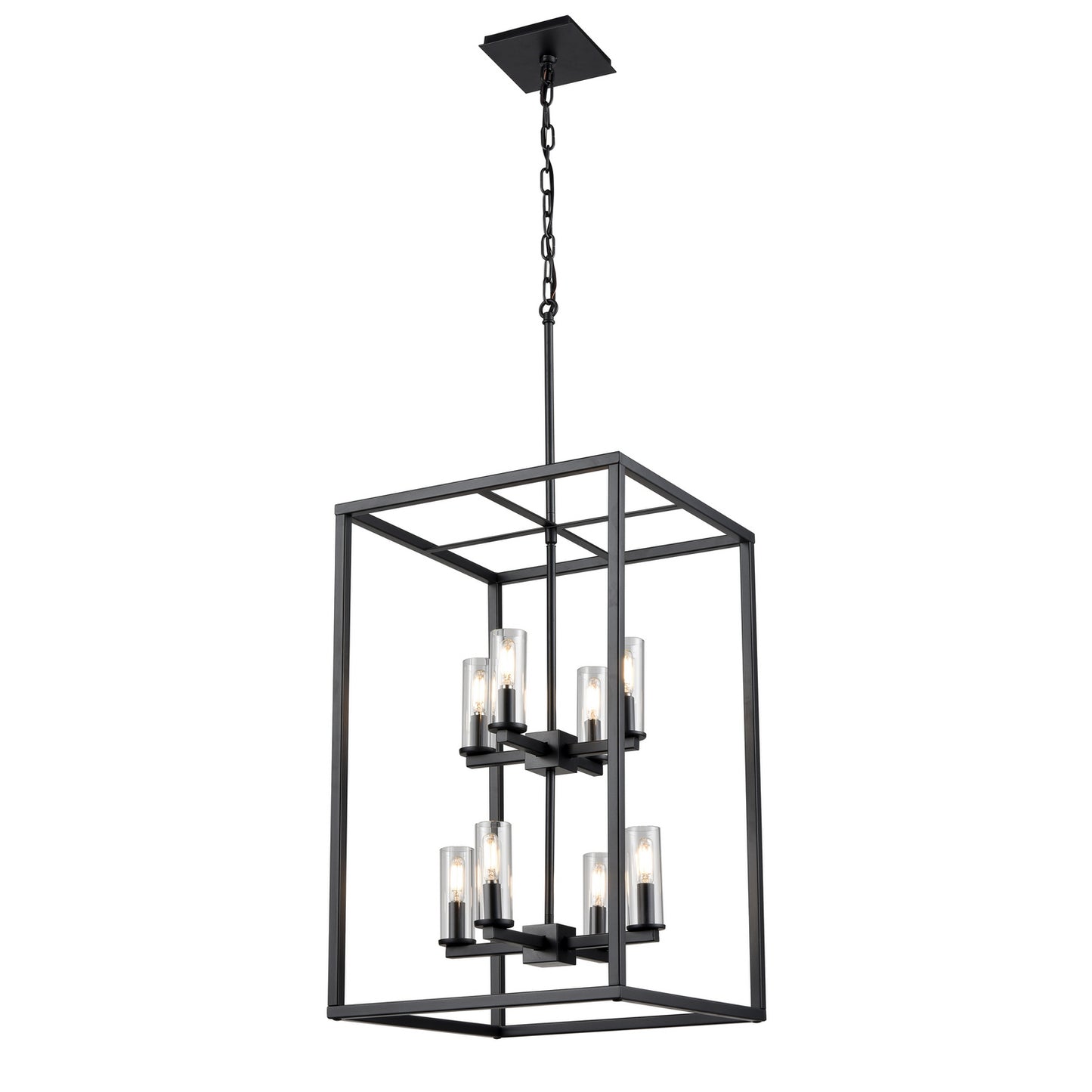 DVI Lighting - DVP28148MF+GR-CL - Eight Light Foyer Pendant - Sambre - Multiple Finishes And Graphite With Clear Glass