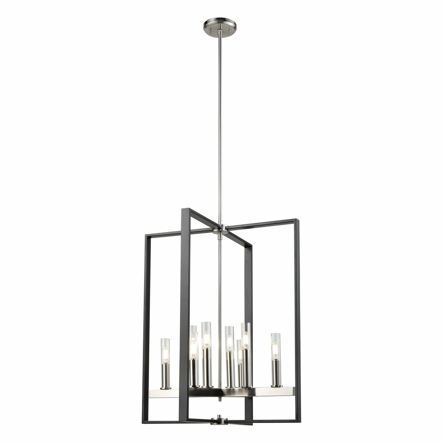 DVI Lighting - DVP30249SN+GR-CL - Eight Light Foyer Pendant - Blairmore - Satin Nickel And Graphite With Clear Glass