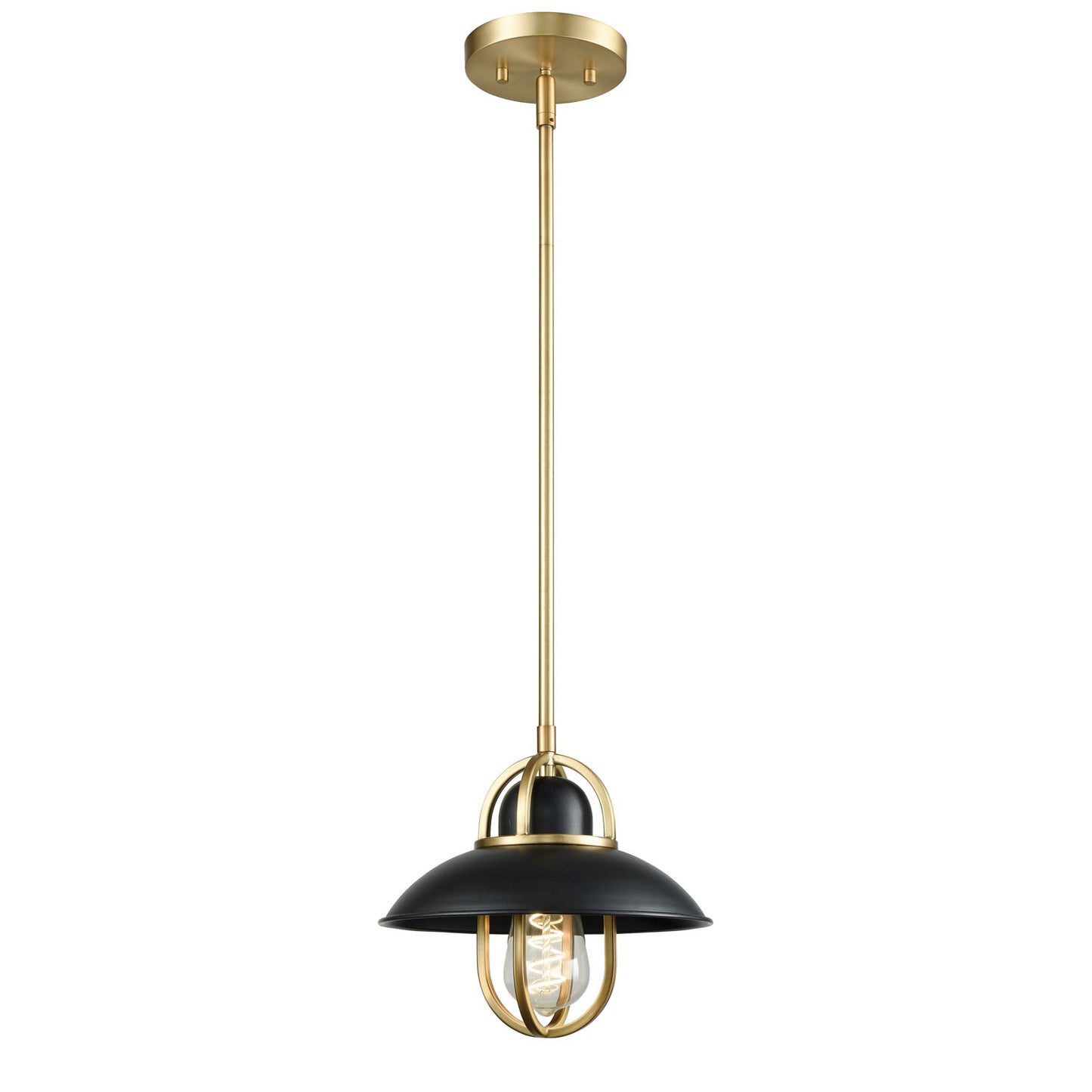 DVI Lighting - DVP31021GR+VBR - One Light Mini-Pendant - Peggy'S Cove - Graphite And Venetian Brass