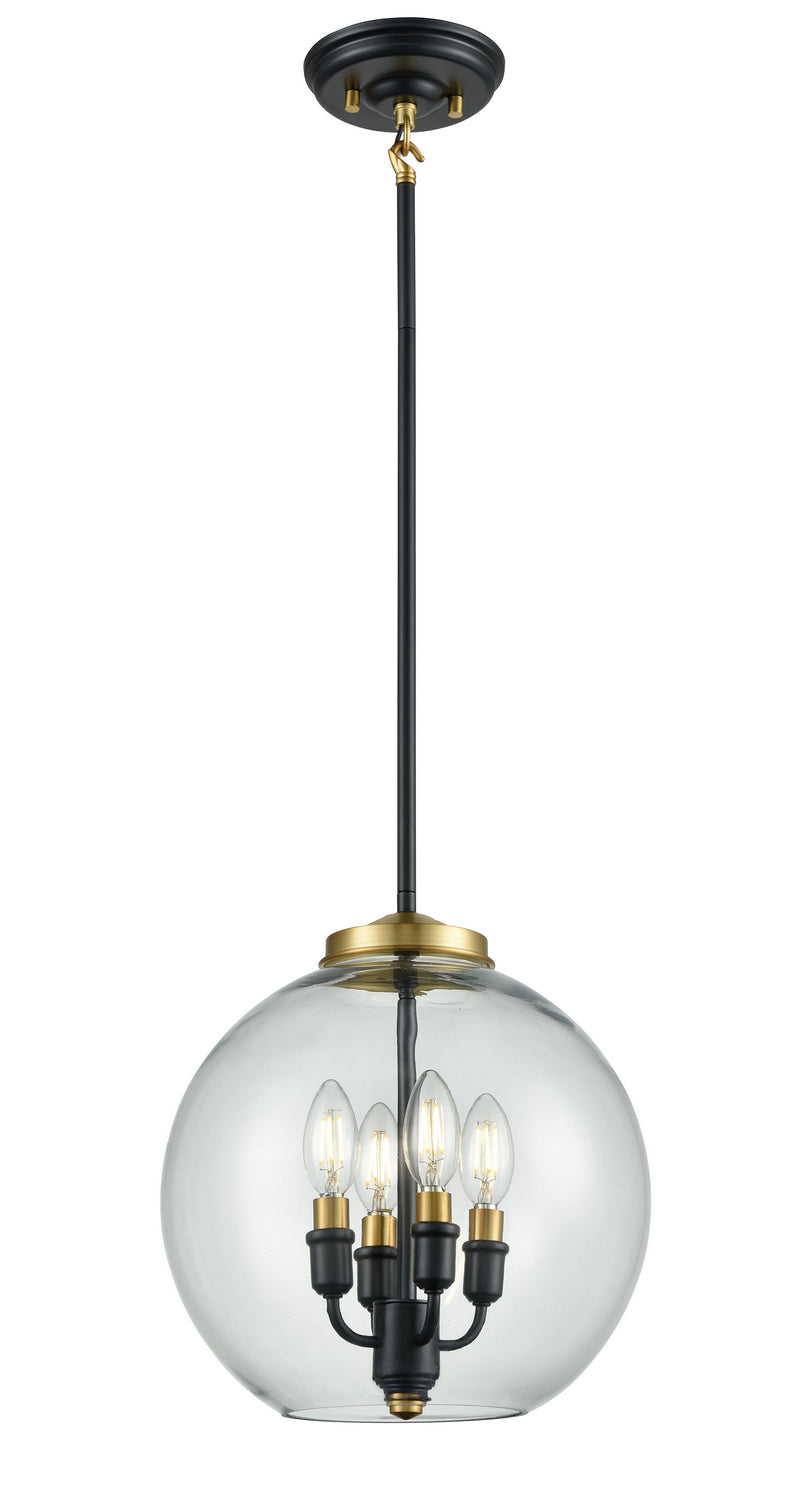DVI Lighting - DVP35048MF+GR-CL - Four Light Foyer Pendant - Frontenac - Multiple Finishes And Graphite With Clear Glass
