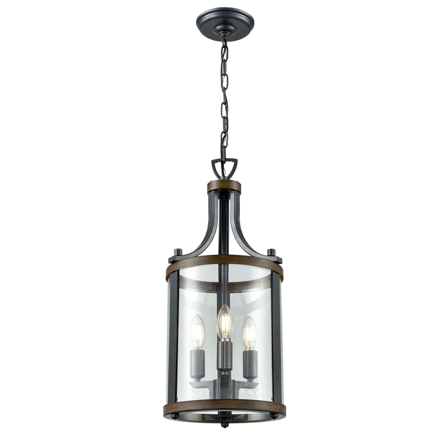 DVI Lighting - DVP4410GR/IW - Three Light Foyer Pendant - Niagara - Graphite And Ironwood On Metal