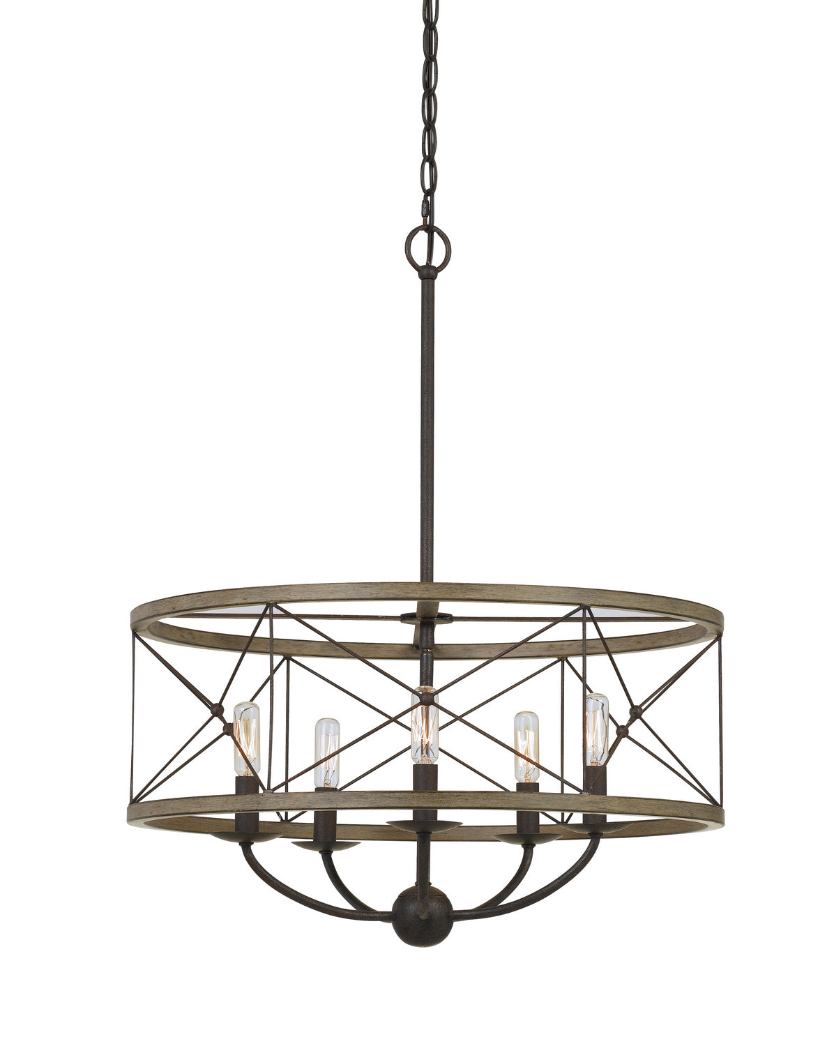 Cal Lighting - FX-3685-5 - Five Light Pendant - Modica - Distress Ivory/Iron