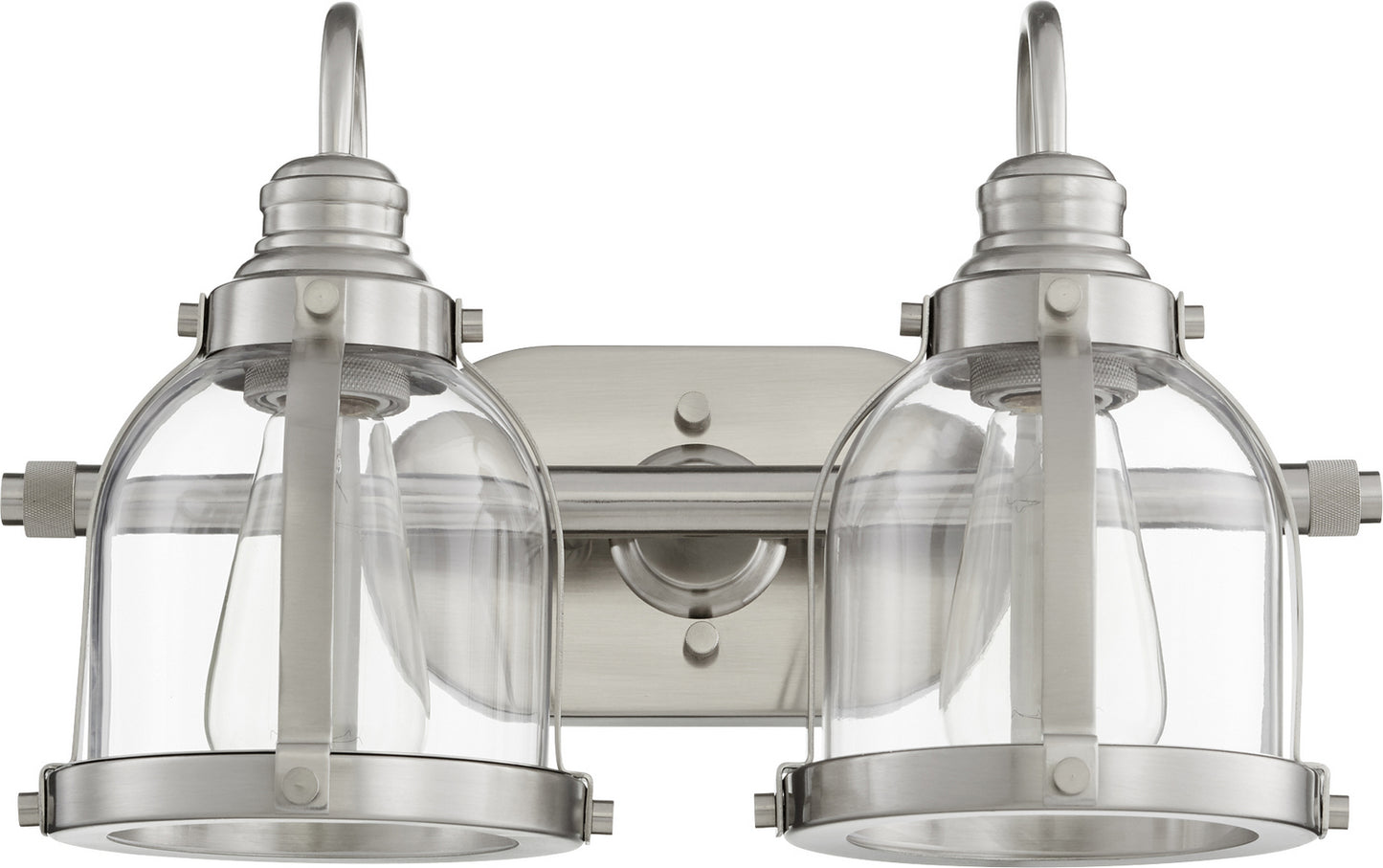 Quorum - 586-2-65 - Two Light Vanity - Banded Lighting Series - Satin Nickel