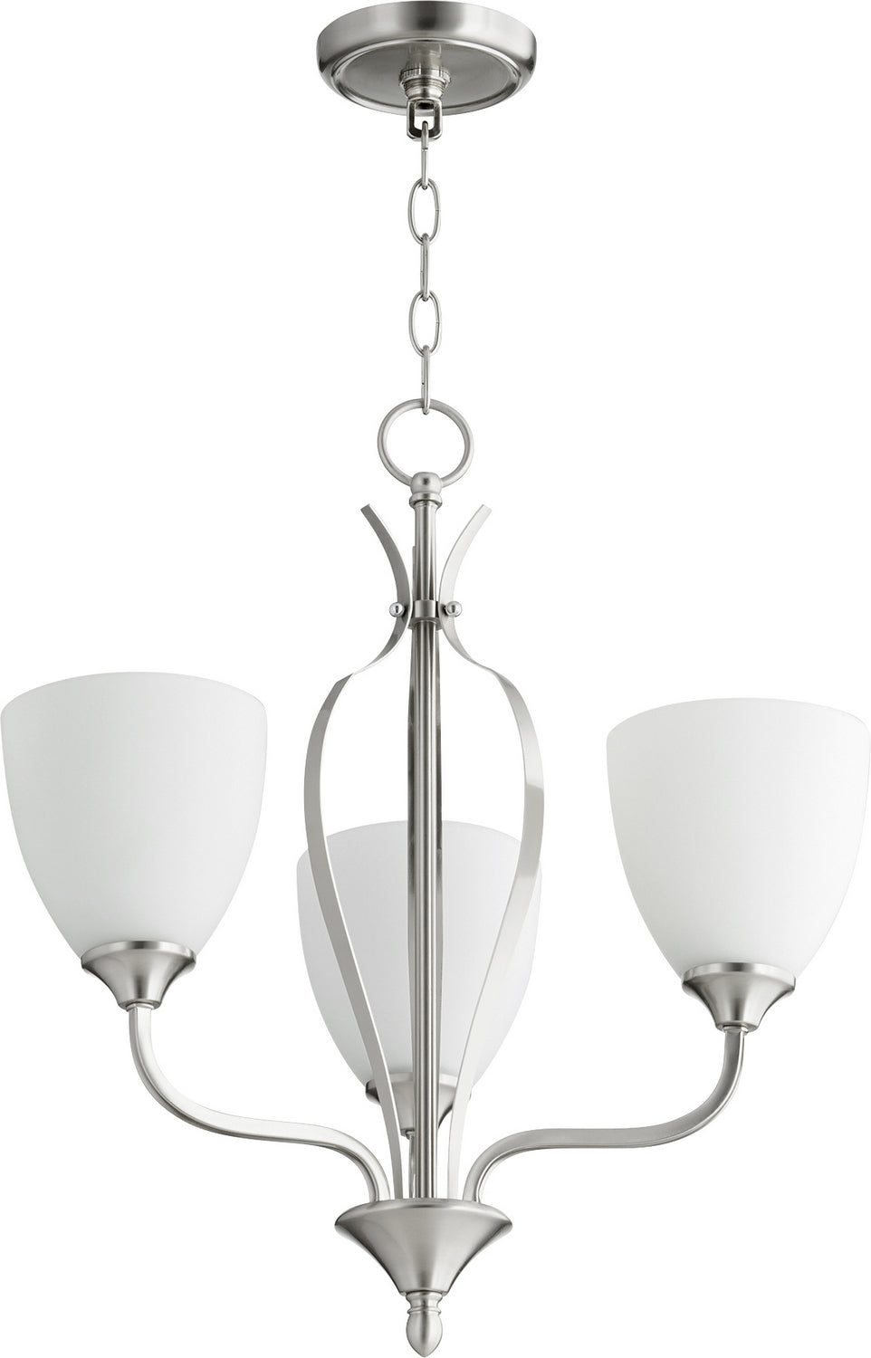 Quorum - 6127-3-65 - Three Light Chandelier - Jardin - Satin Nickel
