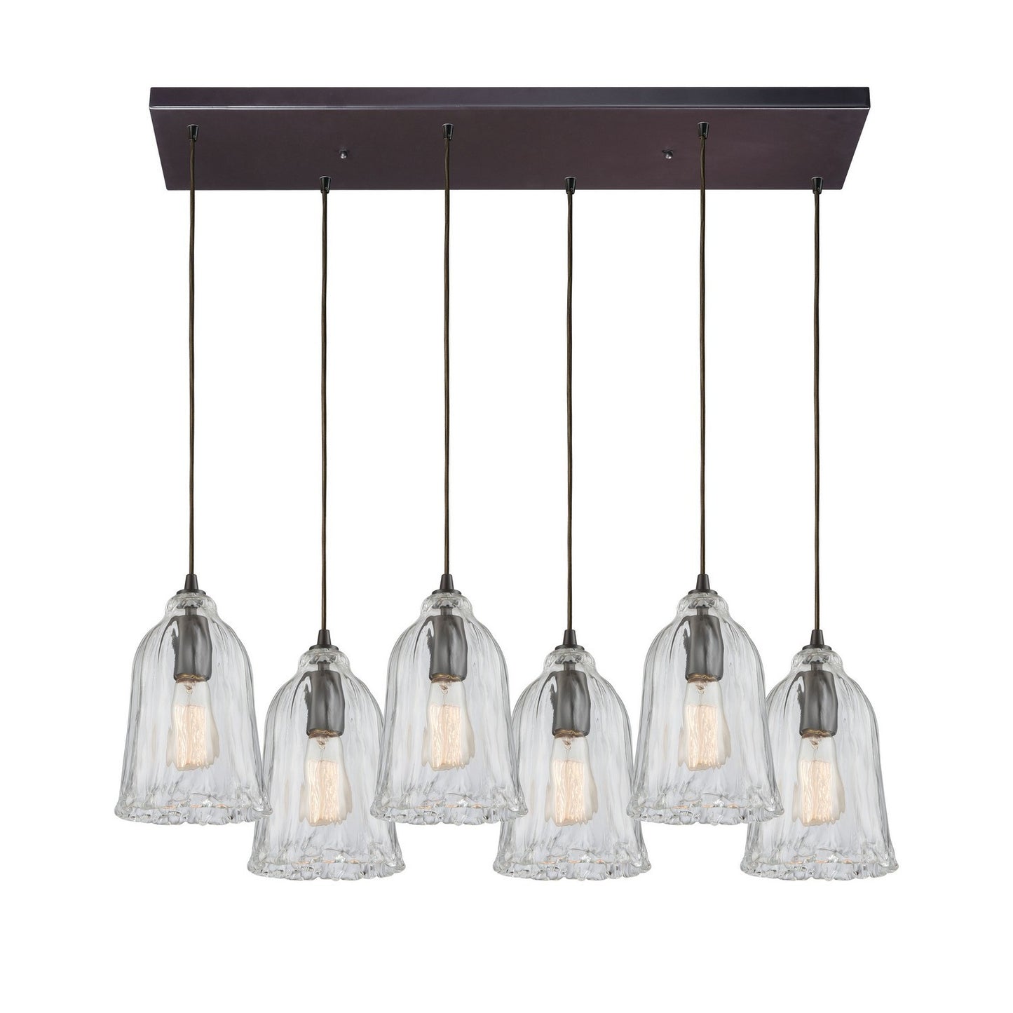 ELK Home - 10671/6RC - Six Light Pendant - Hand Formed Glass - Oil Rubbed Bronze
