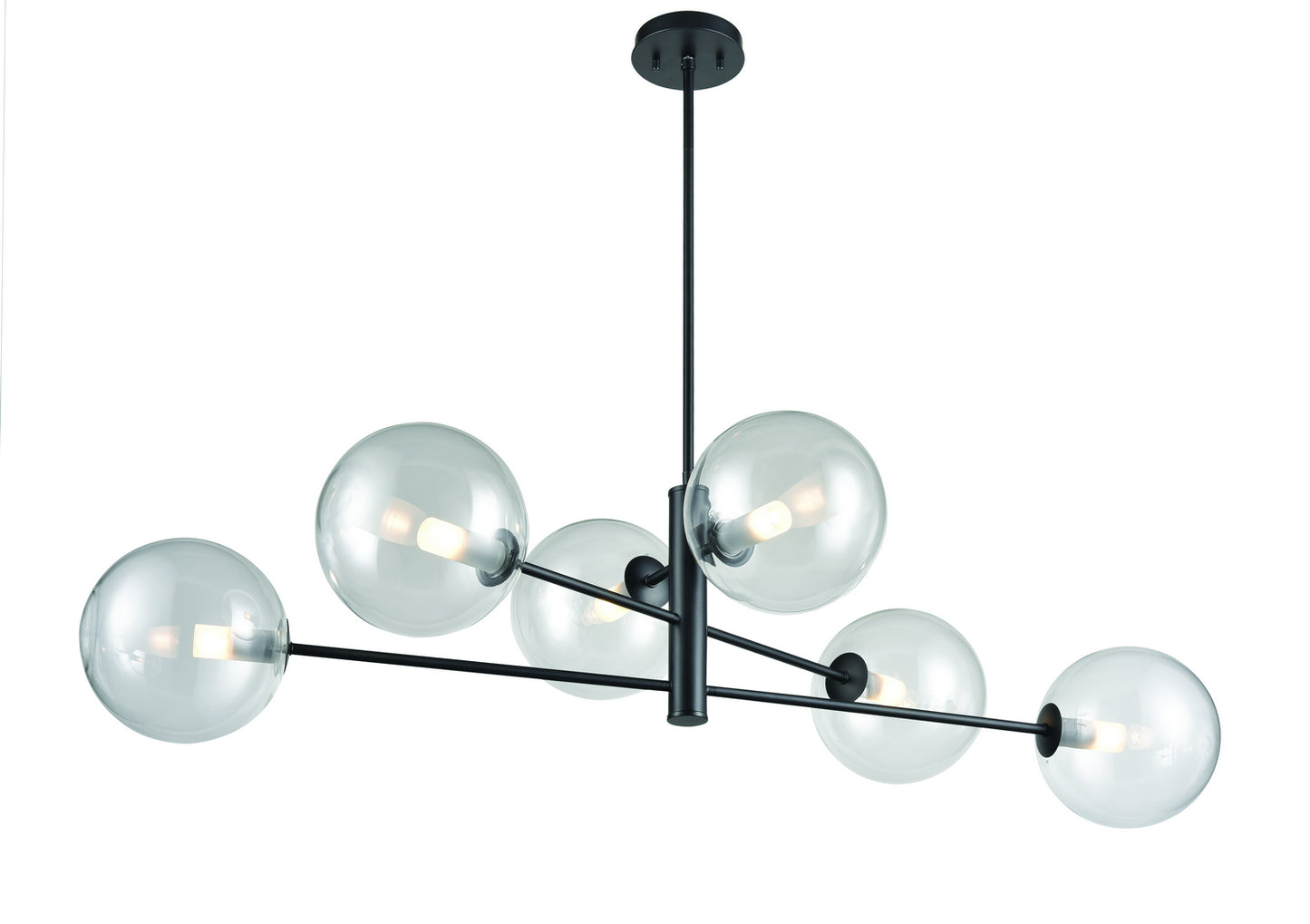 DVI Lighting - DVP27002GR-CL - Six Light Linear Pendant - Courcelette - Graphite With Clear Glass
