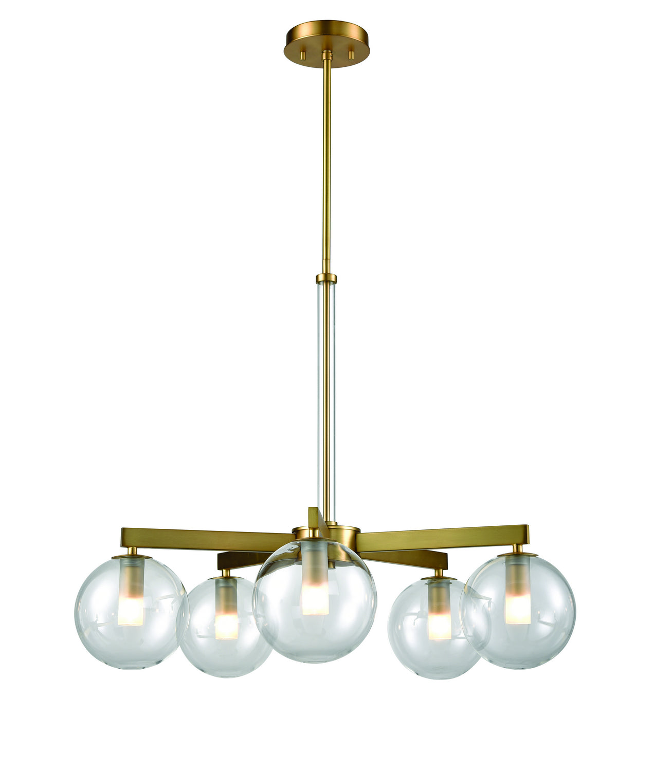 DVI Lighting - DVP27025VBR-CL - Five Light Chandelier - Courcelette - Venetian Brass With Clear Glass