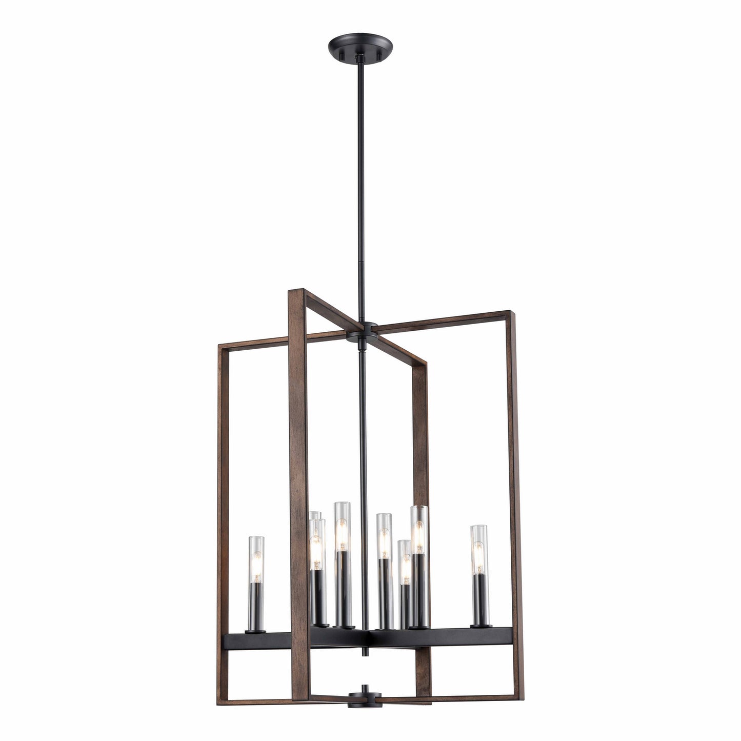 DVI Lighting - DVP30249GR+IW-CL - Eight Light Foyer Pendant - Blairmore - Ironwood On Metal And Graphite