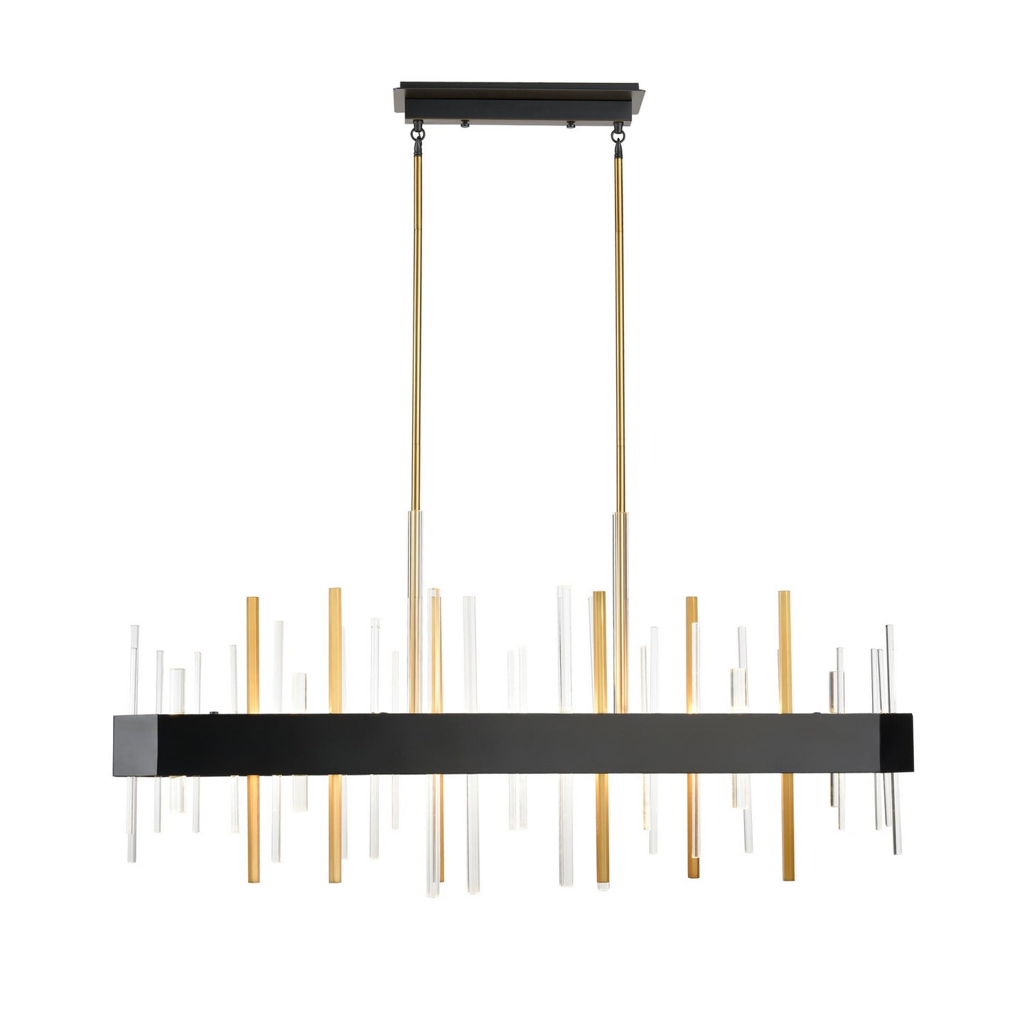 DVI Lighting - DVP30302VBR+GR-CRY - LED Linear Pendant - Crystal Boulevard - Venetian Brass And Graphite With Optic Glass Inserts