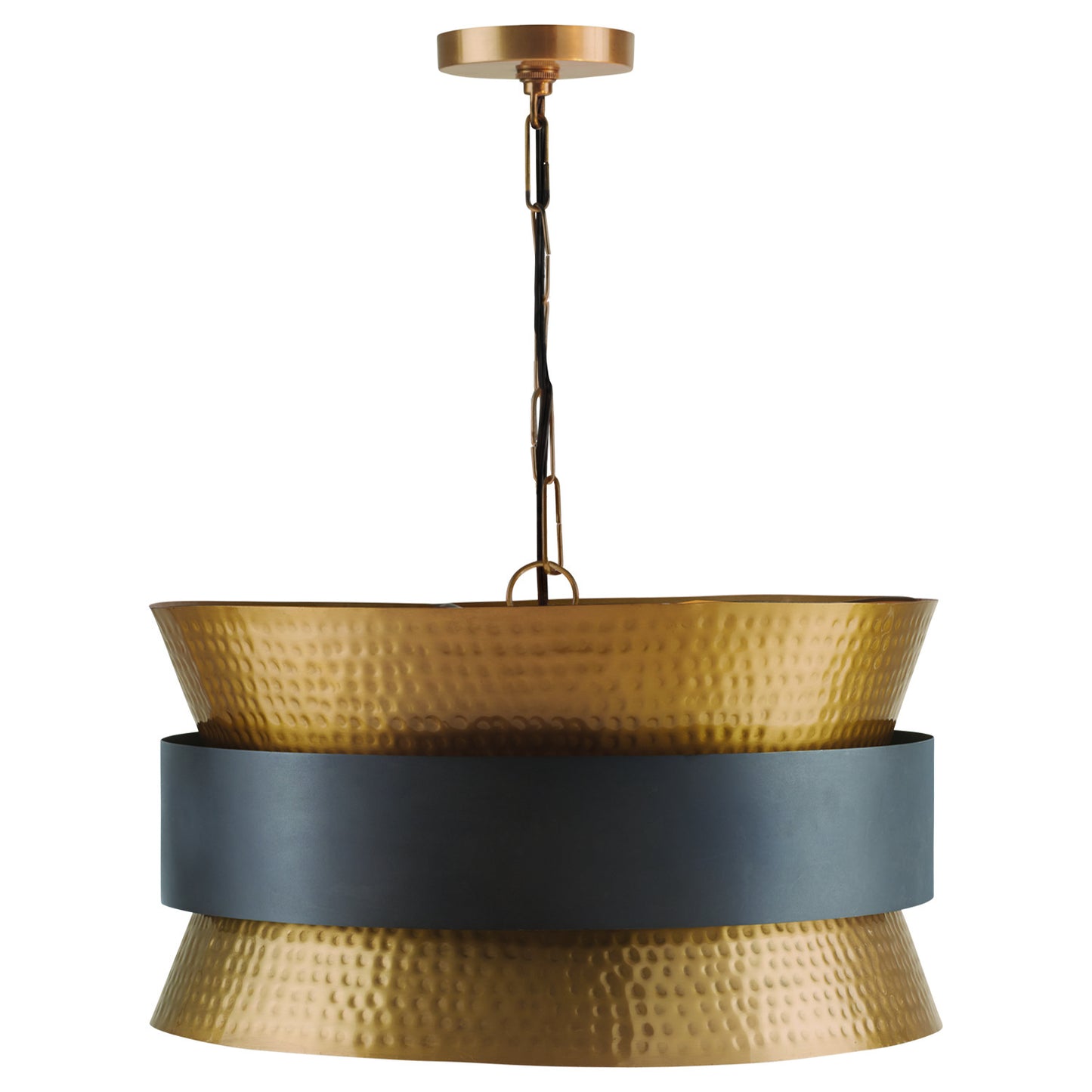 Capital Lighting - 330446PZ - Four Light Pendant - Loren - Patinaed Brass and Dark Zinc