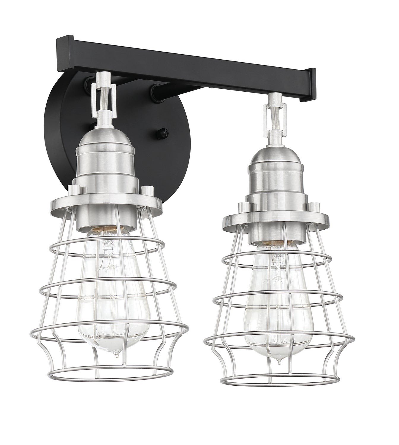 Craftmade - 50602-FBBNK - Two Light Vanity - Thatcher - Flat Black/Brushed Polished Nickel