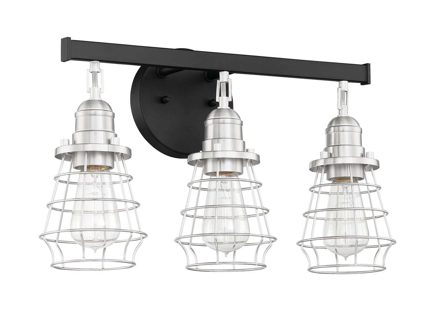 Craftmade - 50603-FBBNK - Three Light Vanity - Thatcher - Flat Black/Brushed Polished Nickel