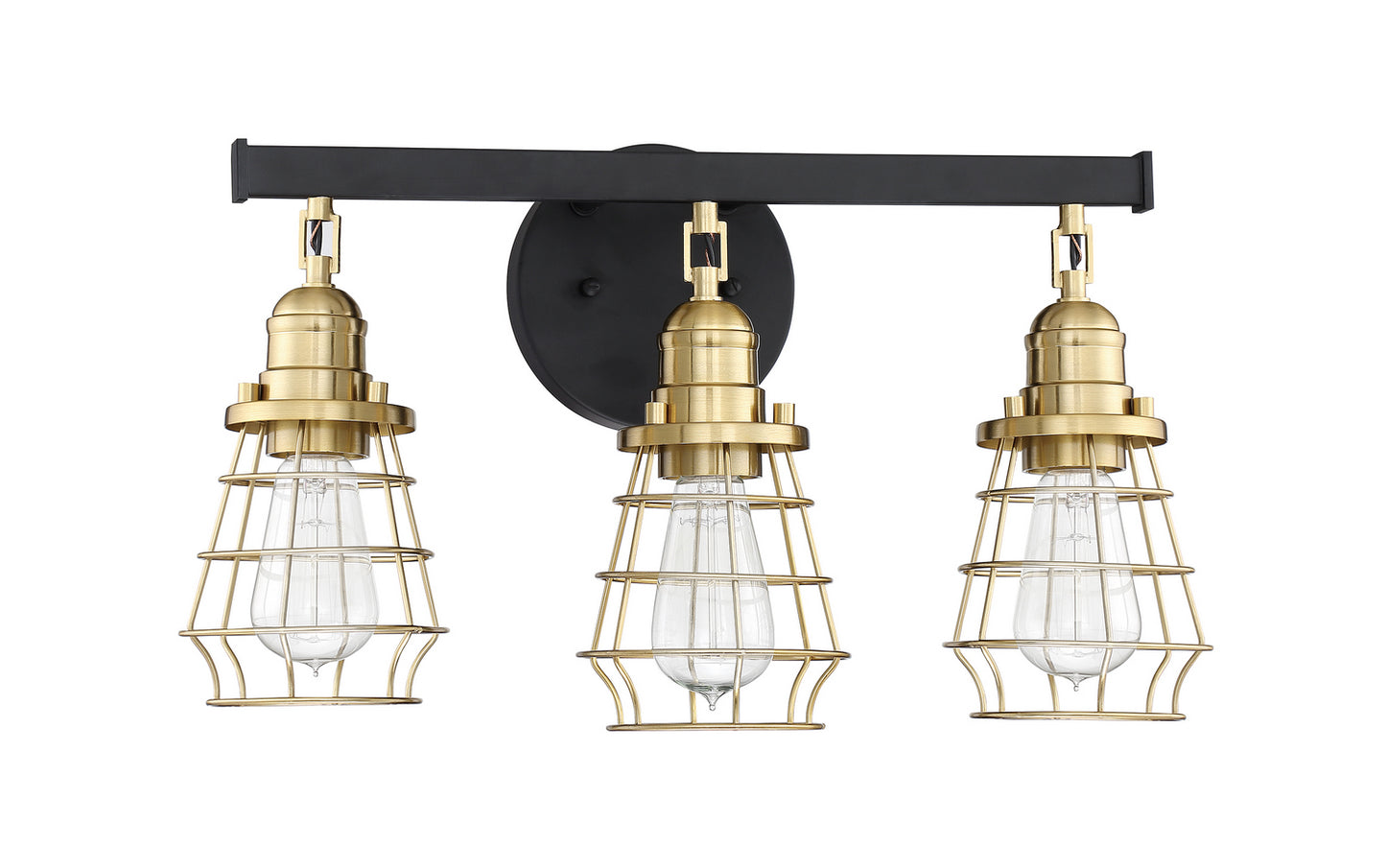 Craftmade - 50603-FBSB - Three Light Vanity - Thatcher - Flat Black/Satin Brass