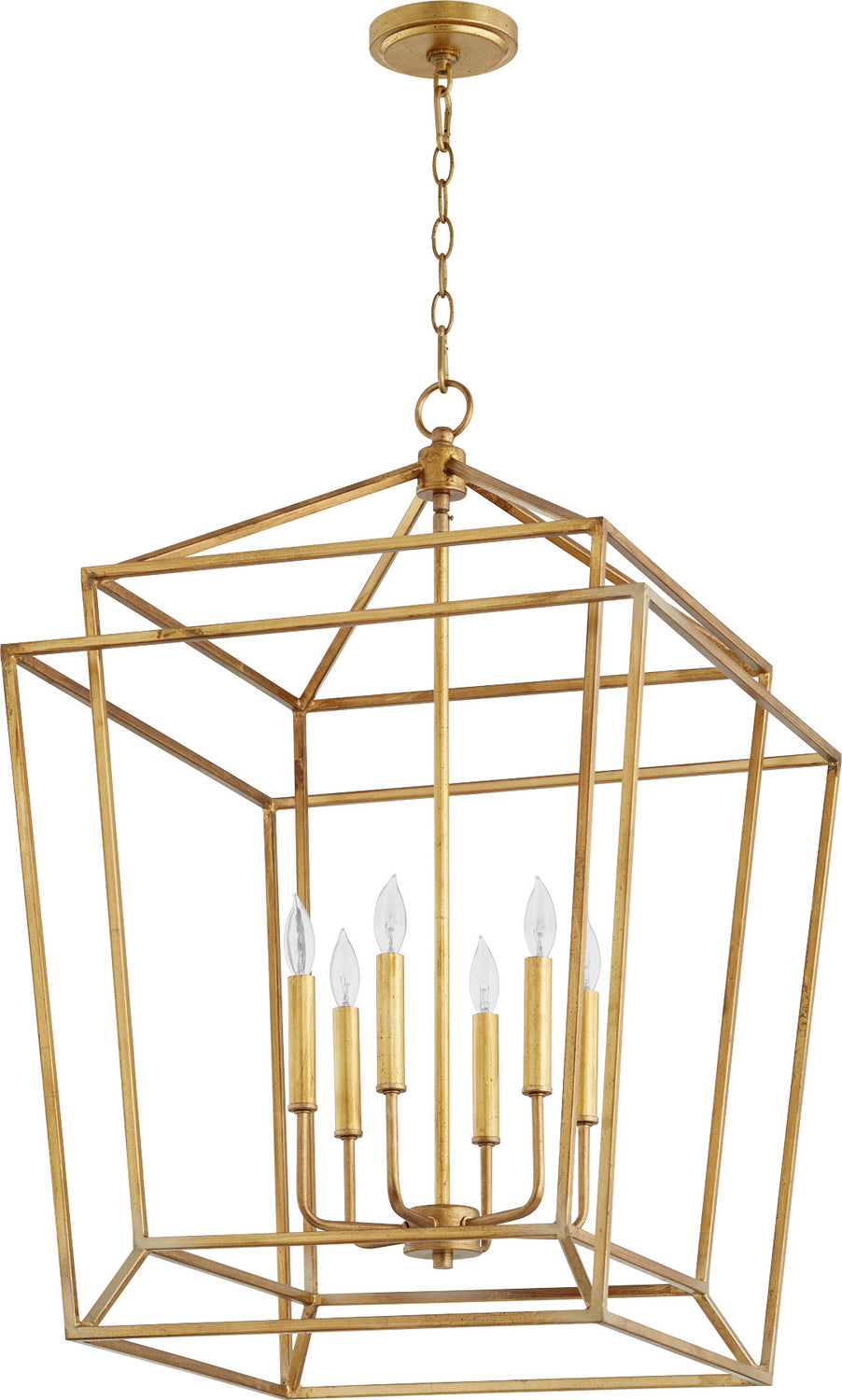 Quorum - 8807-6-74 - Six Light Entry Pendant - Monument - Gold Leaf