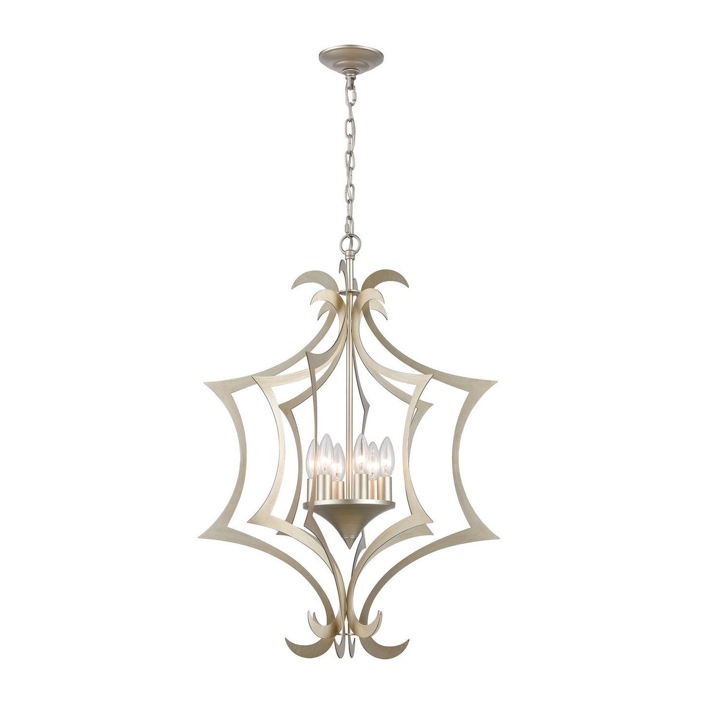 ELK Home - 12063/6 - Six Light Pendant - Delray - Aged Silver