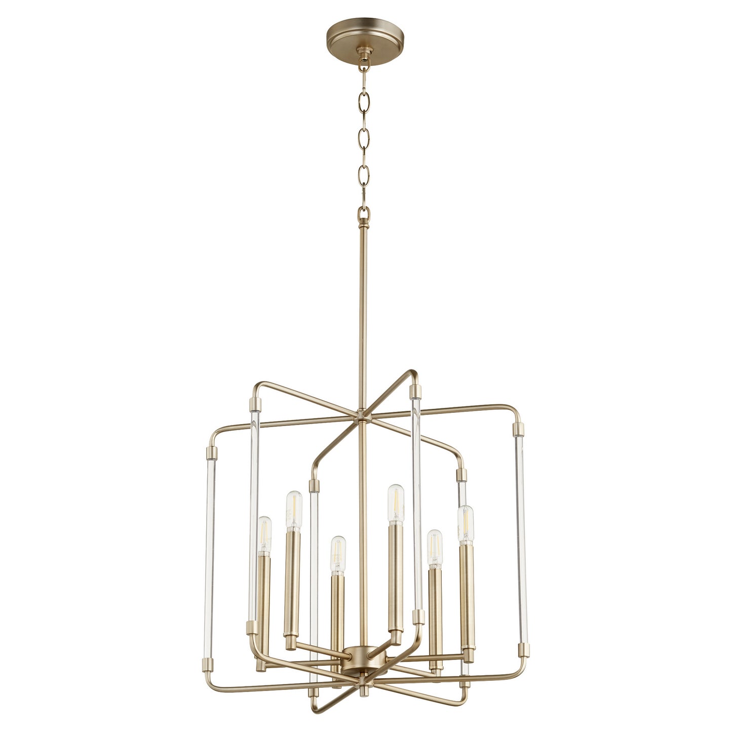 Quorum - 6114-6-80 - Six Light Pendant - Optic - Aged Brass