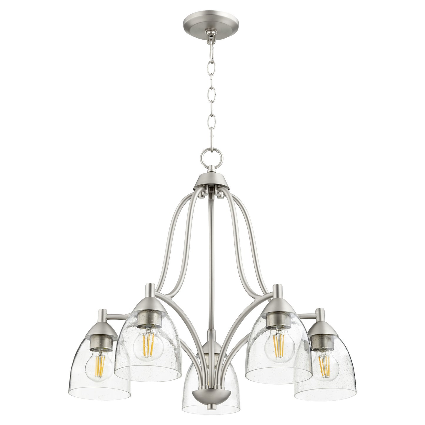 Quorum - 6369-5-265 - Five Light Chandelier - Barkley - Satin Nickel w/ Clear/Seeded