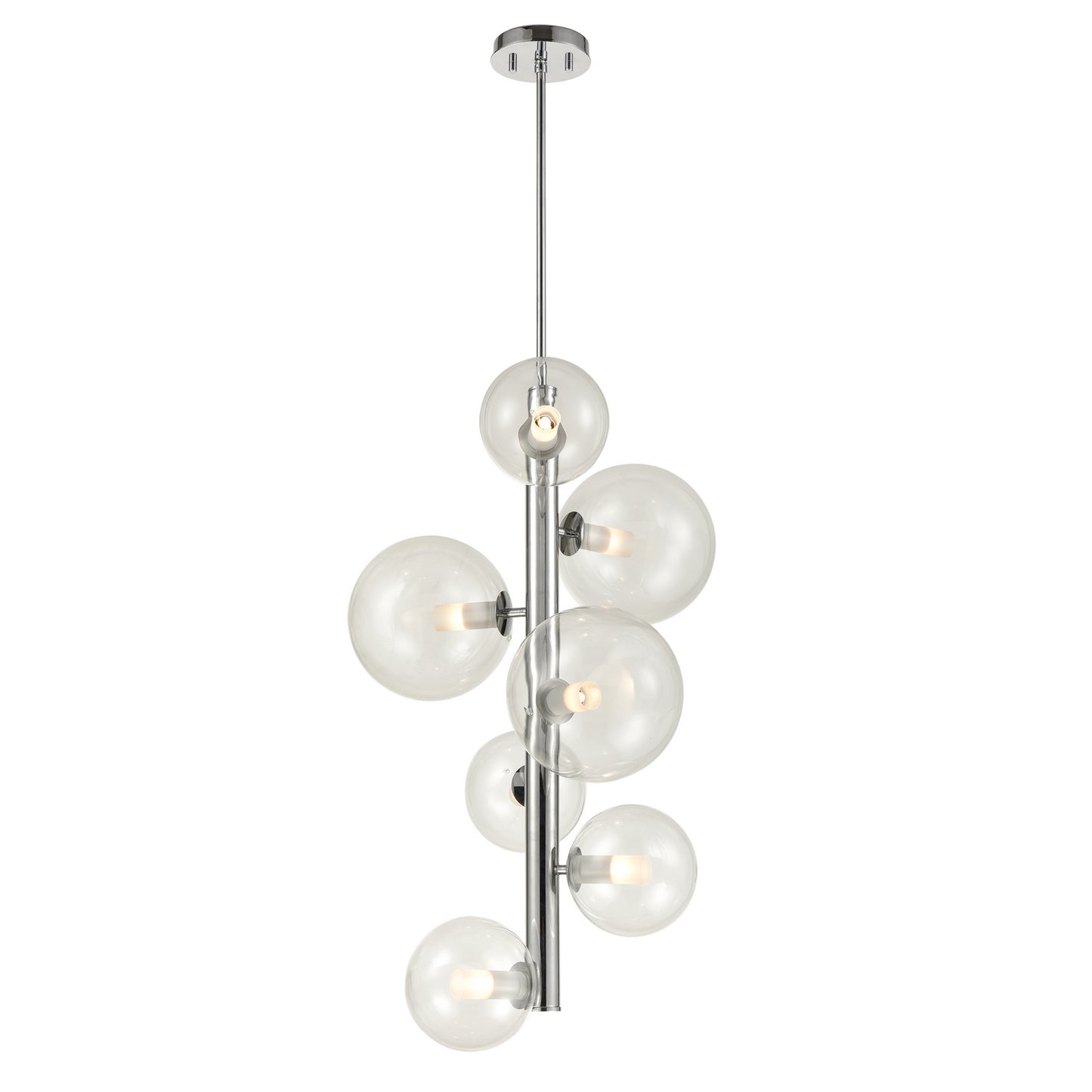 DVI Lighting - DVP27049CH-CL - Seven Light Foyer Pendant - Courcelette - Chrome With Clear Glass