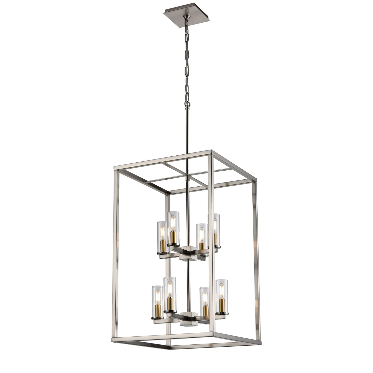 DVI Lighting - DVP28148MF+BN-CL - Eight Light Foyer Pendant - Sambre - Multiple Finishes And Graphite With Clear Glass