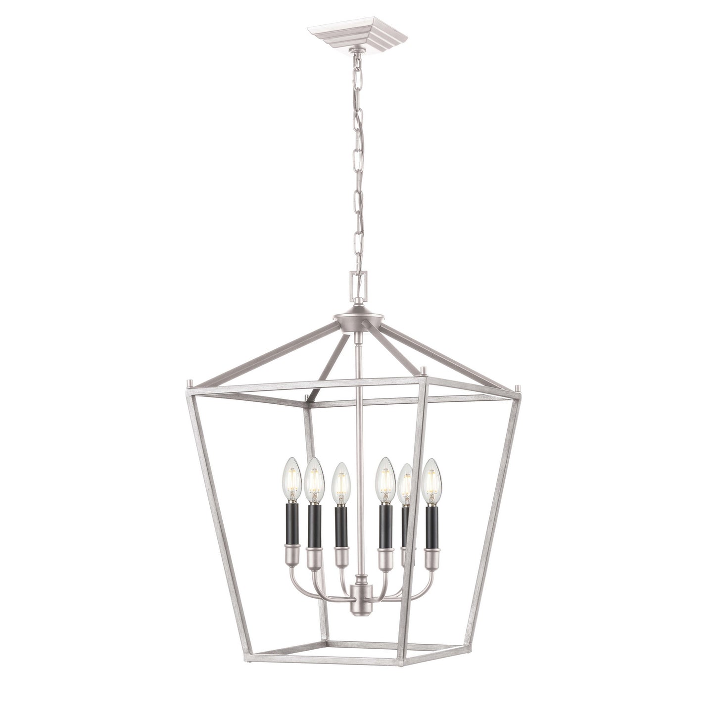 DVI Lighting - DVP30148MF+SN - Six Light Foyer Pendant - Lundy'S Lane - Multiple Finishes And Satin Nickel
