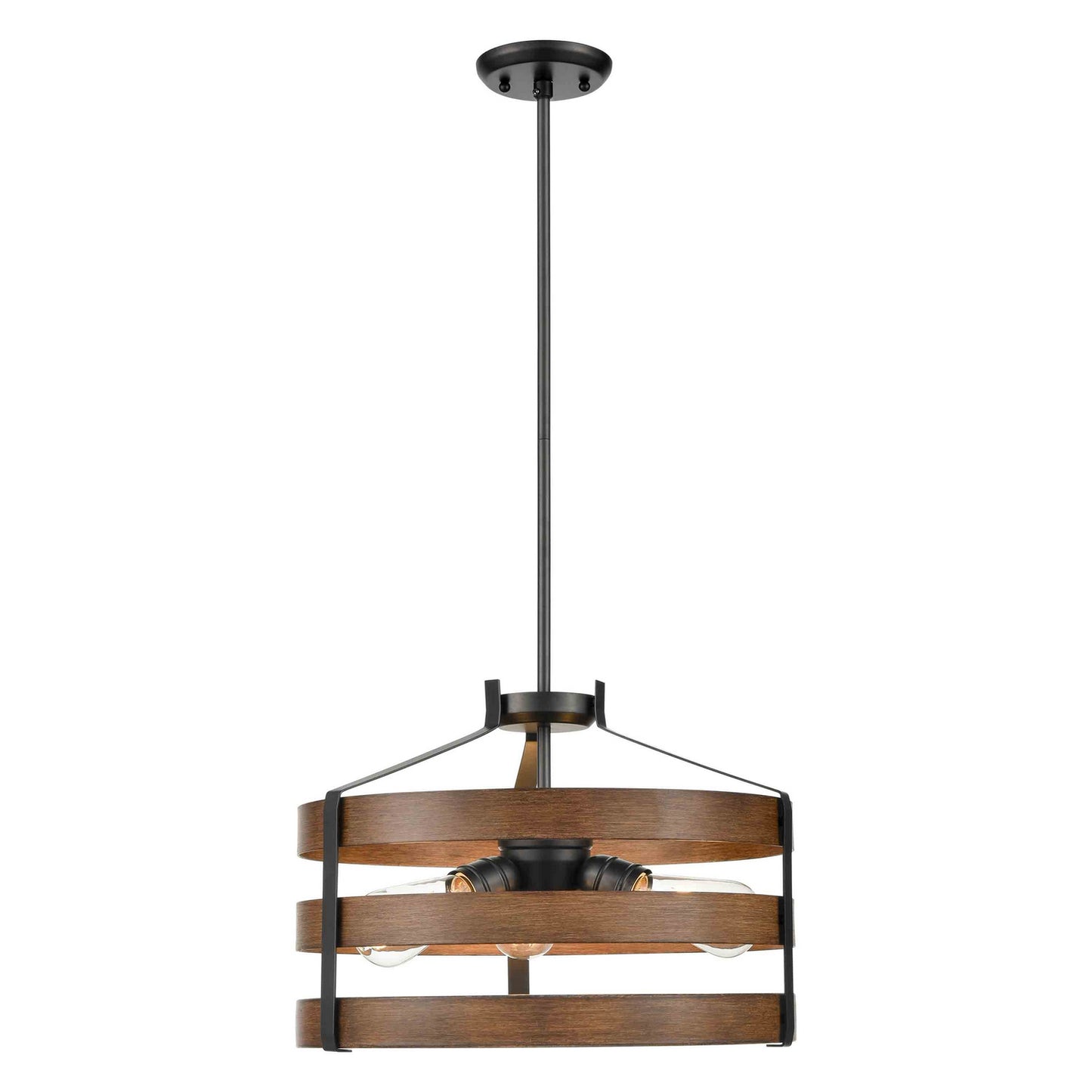 DVI Lighting - DVP41820GR+IW - Three Light Pendant - Fort Garry - Graphite And Ironwood On Metal