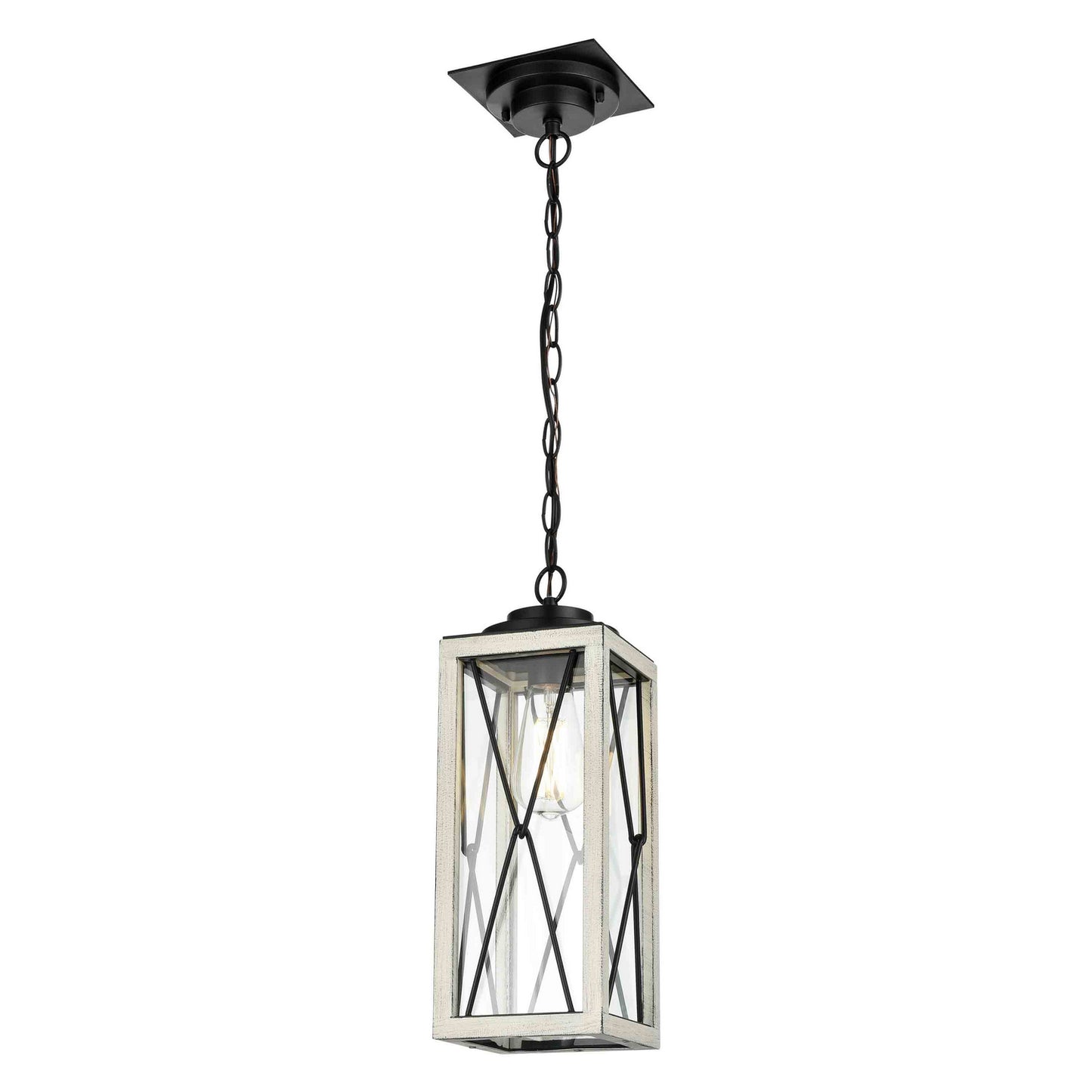 DVI Lighting - DVP43375BK+BIW-CL - One Light Outdoor Pendant - County Fair Outdoor - Black And Birchwood On Metal