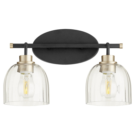 Quorum - 507-2-6980 - Two Light Vanity - Espy - Textured Black w/ Aged Brass