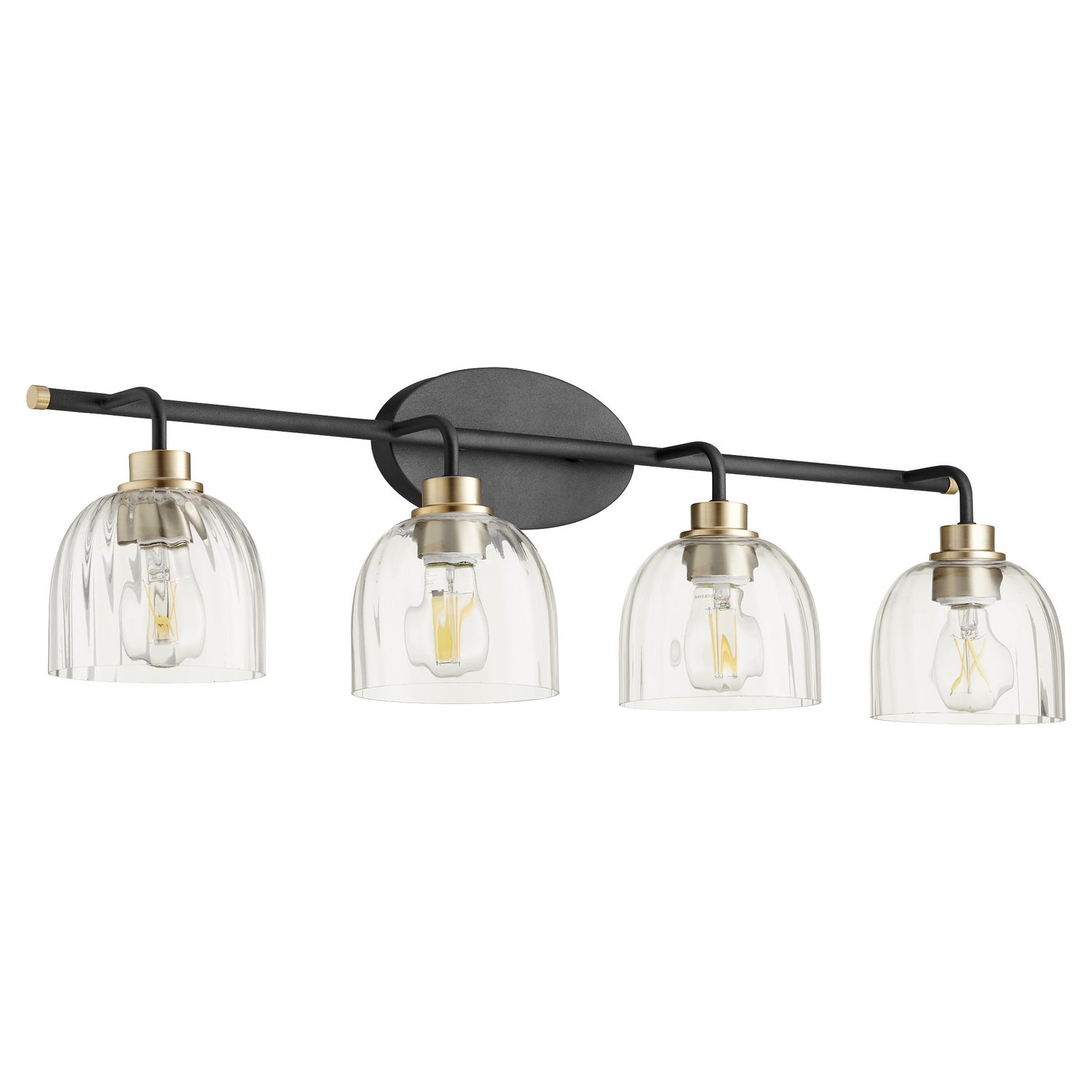 Quorum - 507-4-6980 - Four Light Vanity - Espy - Textured Black w/ Aged Brass